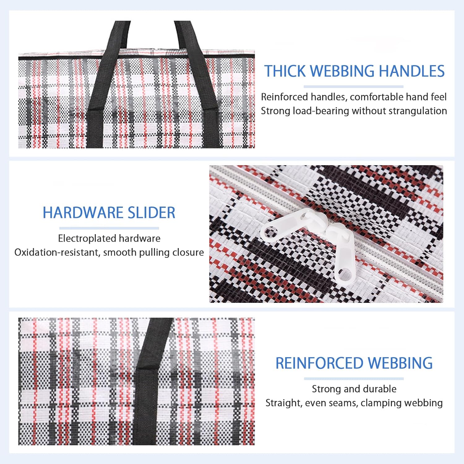 CARLA HOME 6 Pack Large Moving Storage Bags with Zipper & Handles for Clothes view 5