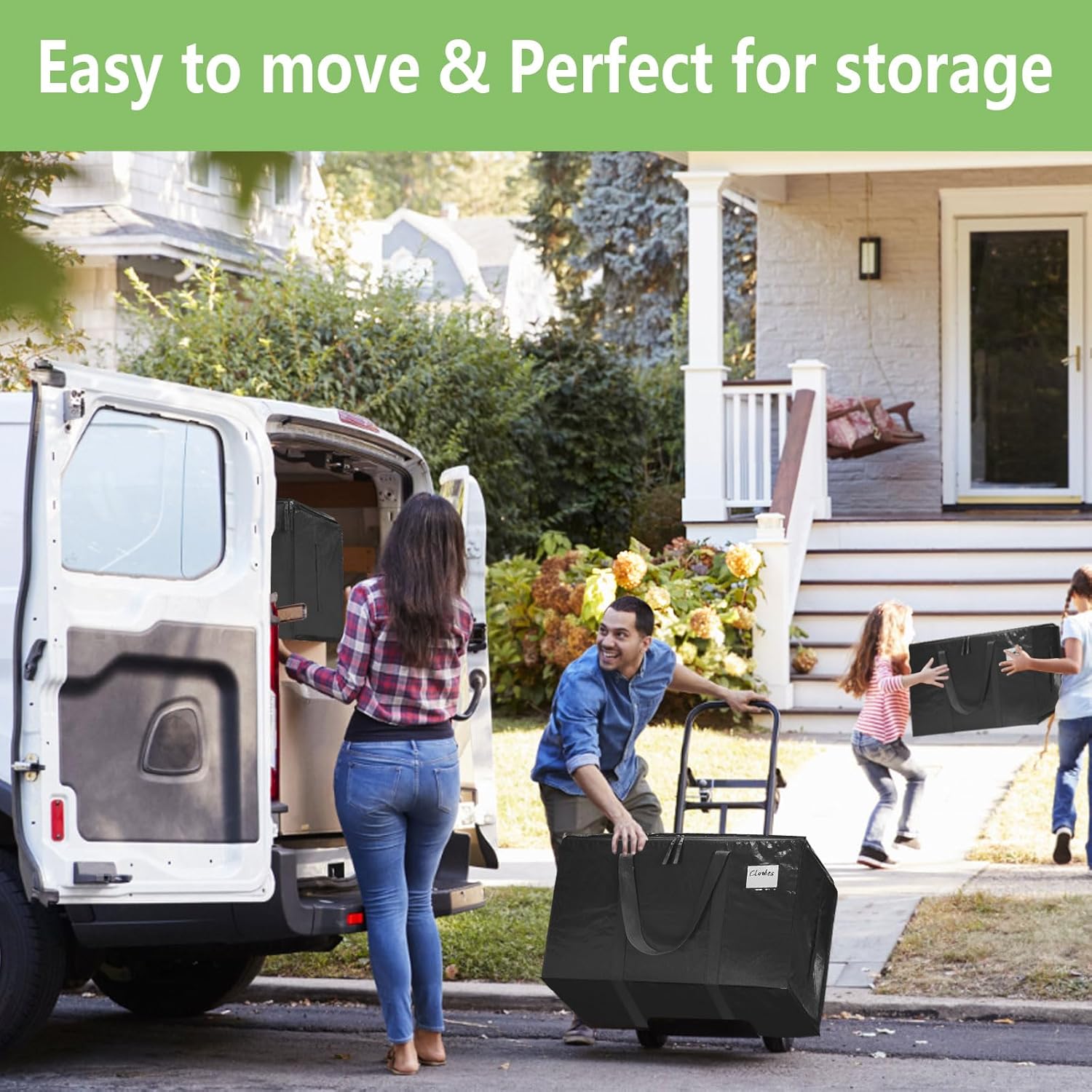 CARLA HOME 12-Pack Large Moving Storage Bags with Zippers & Handles with 95 view 6