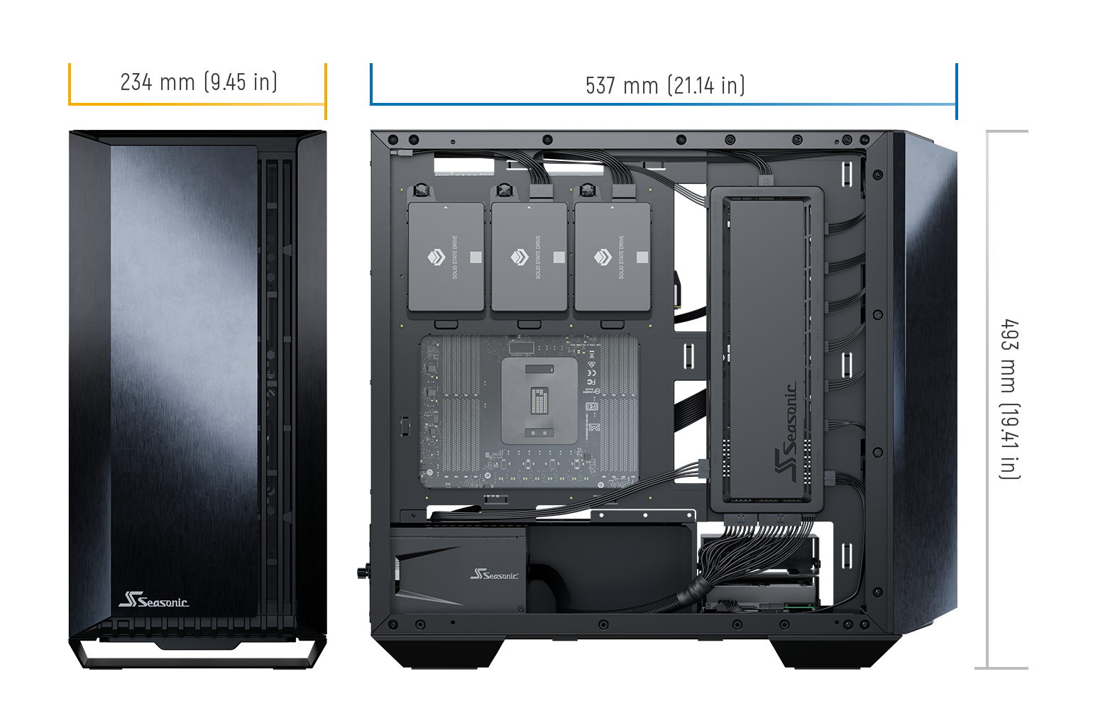Seasonic Syncro Q704 Aluminum Case with Syncro DGC-650 650W 80 Plus Gold PSU & view 6