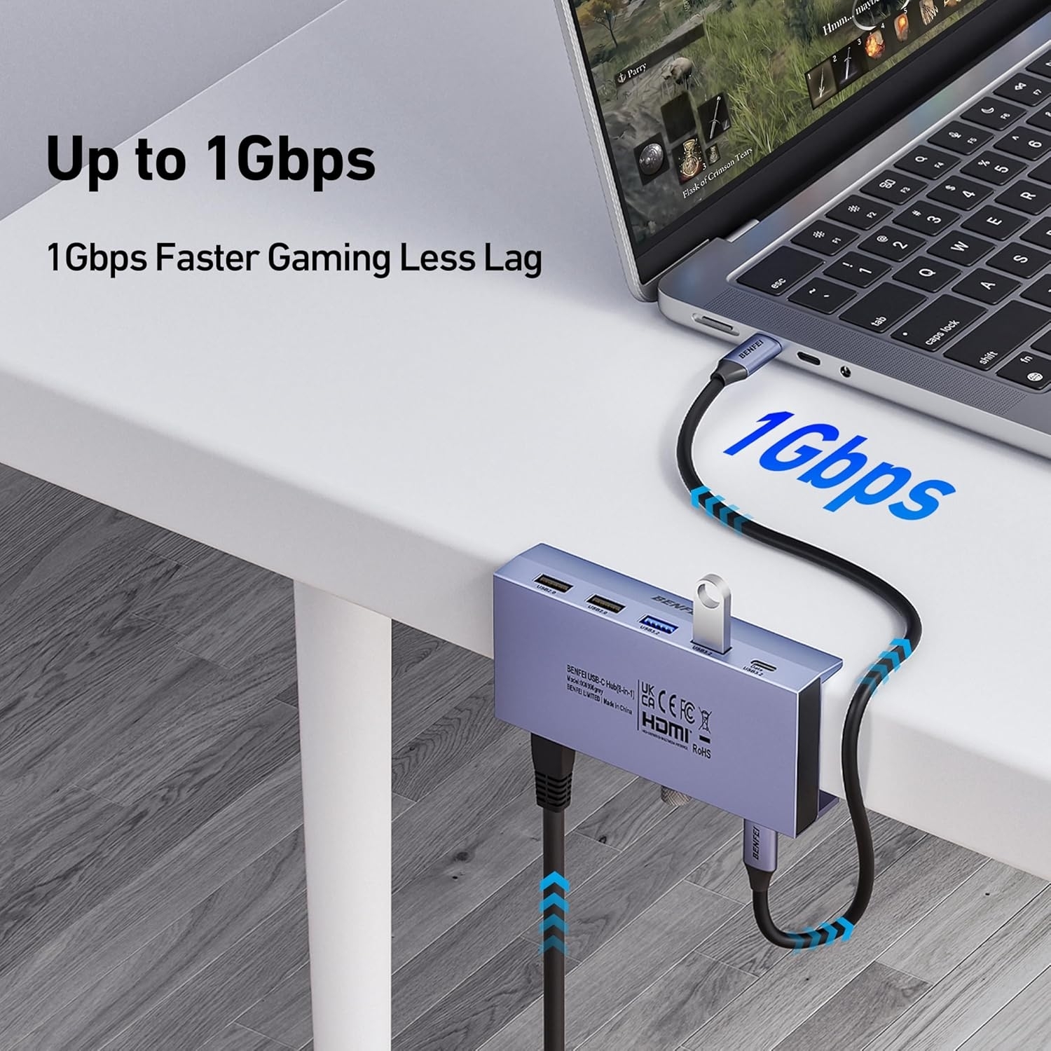BENFEI 396GY USB-C 8-in-1 Docking HDMI view 5