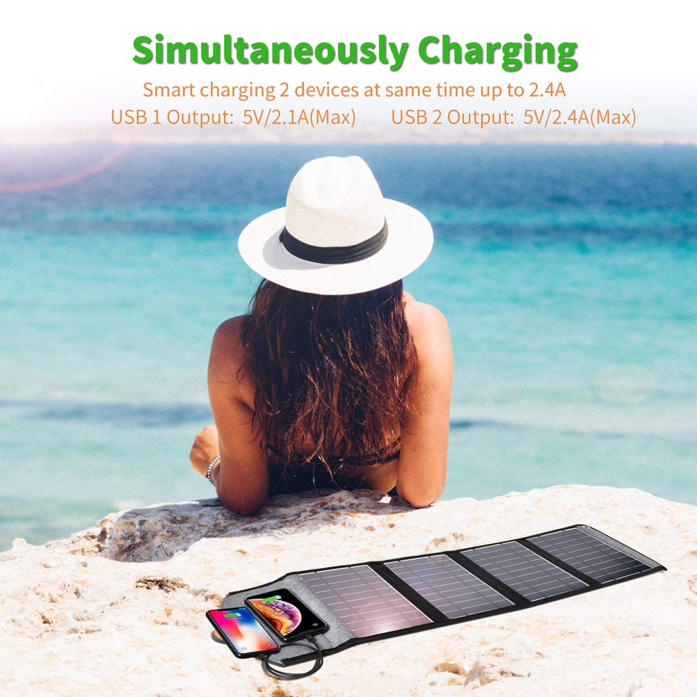 CHOETECH SC005 22W Portable Waterproof Foldable Solar Panel Charger (Dual USB view 7