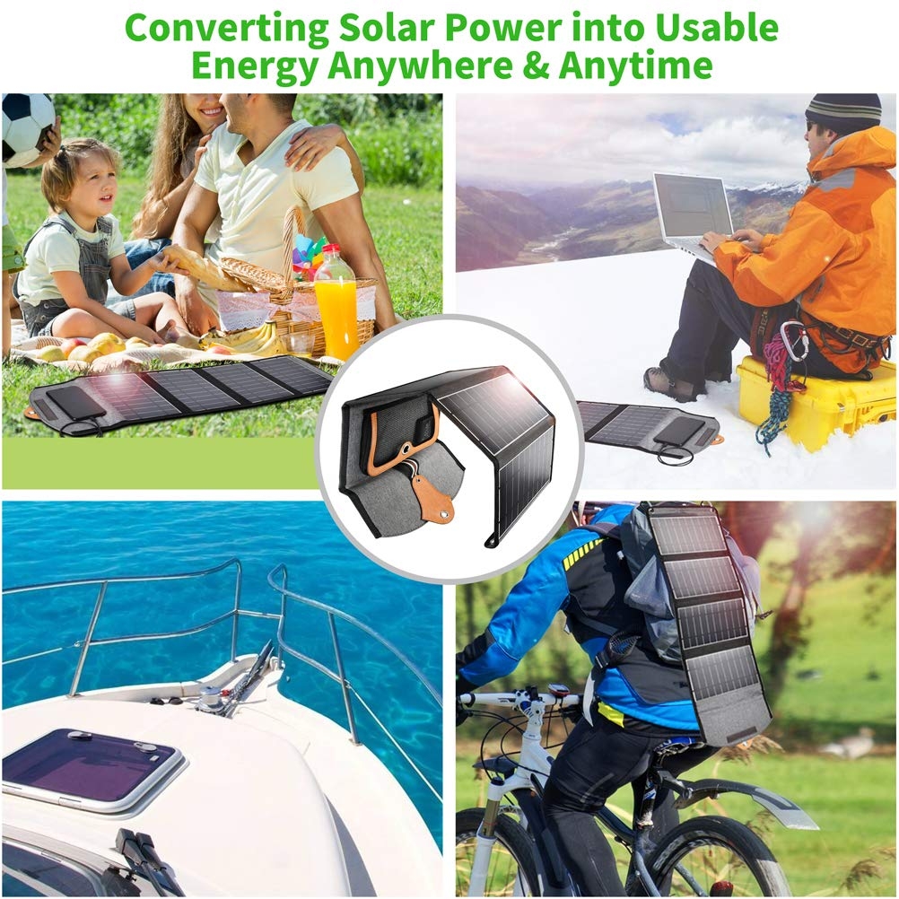 CHOETECH SC005 22W Portable Waterproof Foldable Solar Panel Charger (Dual USB view 6