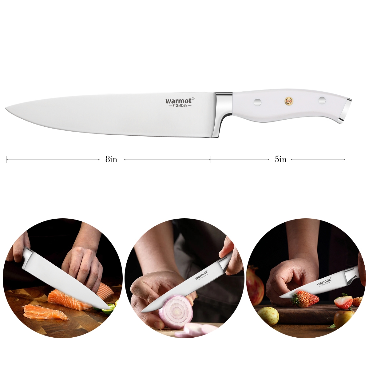Warmot 3-Piece Ultra Sharp Chefs Knife Set with Gift Box (956-3) view 5