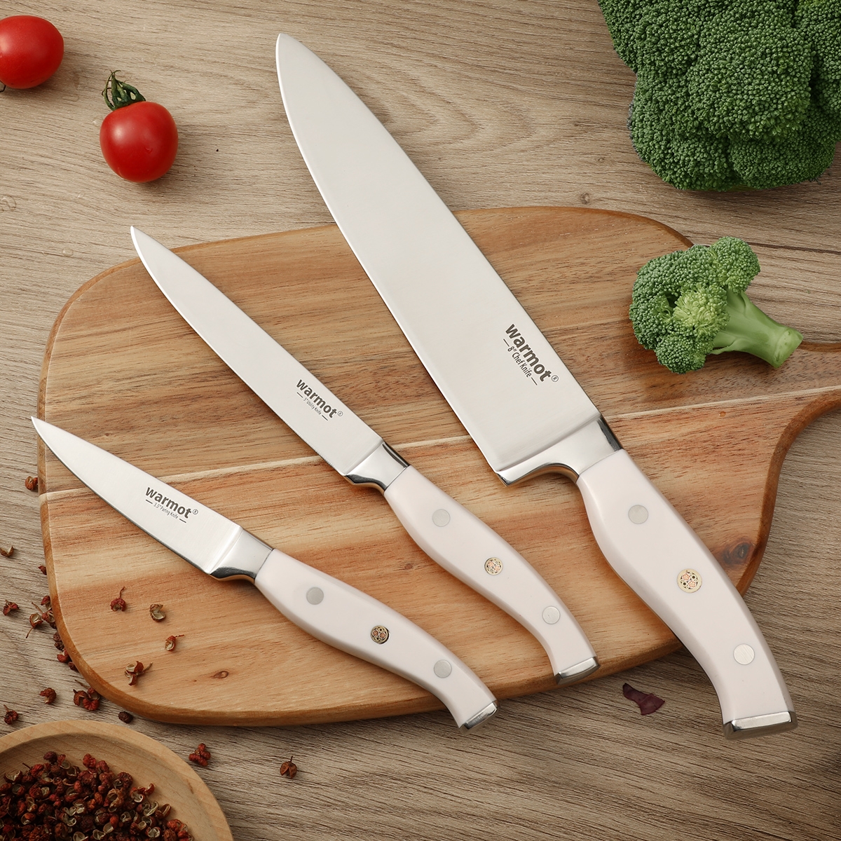 Warmot 3-Piece Ultra Sharp Chefs Knife Set with Gift Box (956-3) view 9