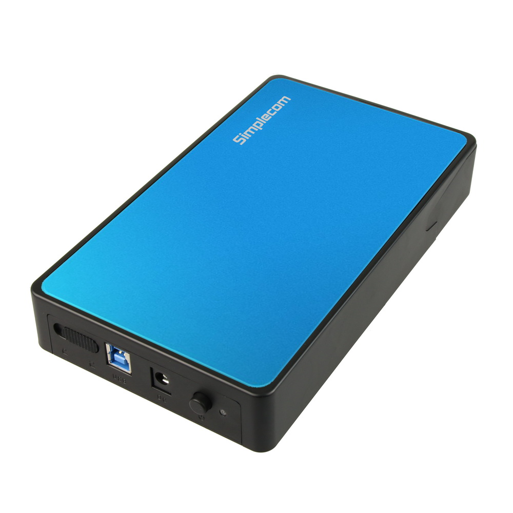 Simplecom SE325 Tool Free 3.5" SATA HDD to USB 3.0 Hard Drive Enclosure Blue — image 1