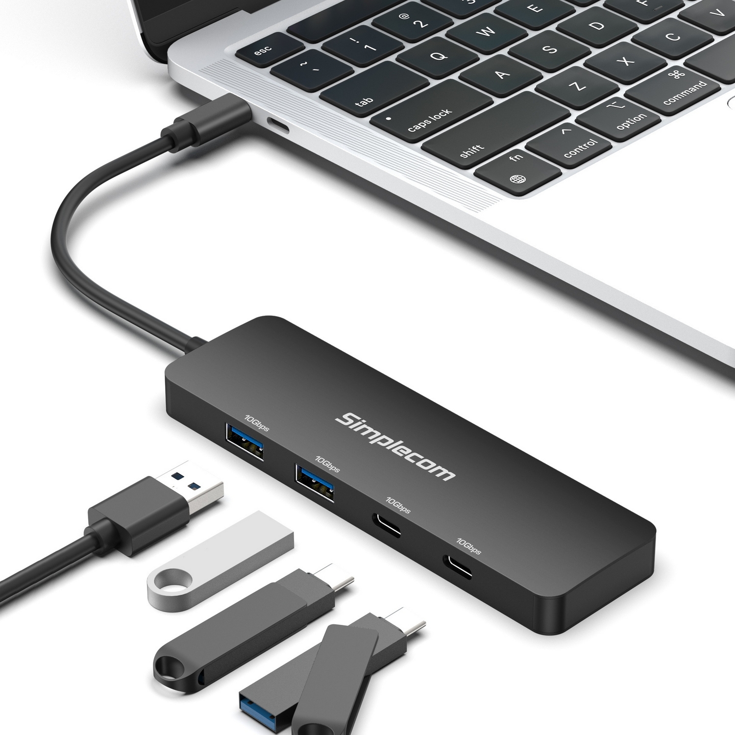 Simplecom CH392 USB 3.2 Gen2 USB-C 4-Port 10Gbps Hub (2x USB-A and 2x USB-C) view 4