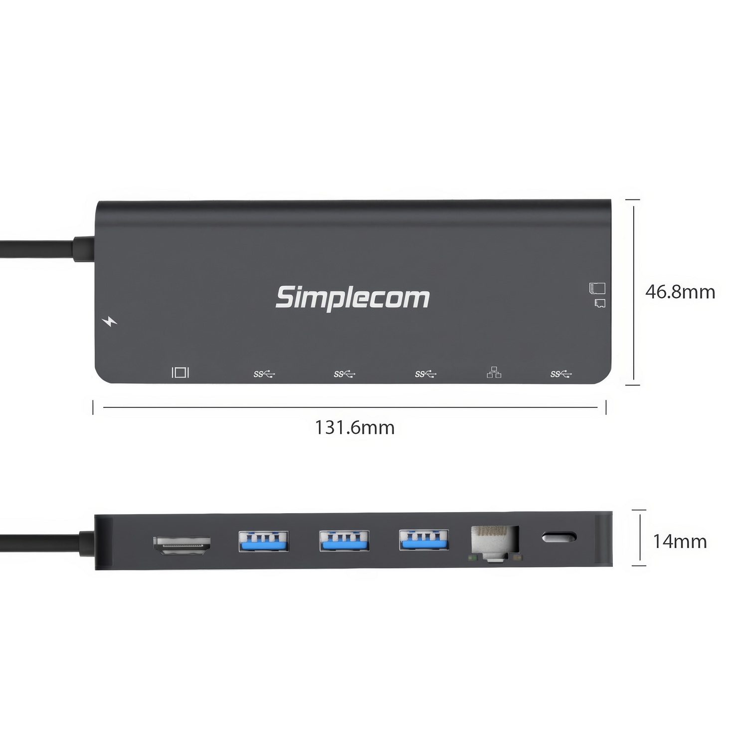 Simplecom CHT590 USB-C SuperSpeed 9-in-1 Multiport Docking Station HDMI 2.0 view 4