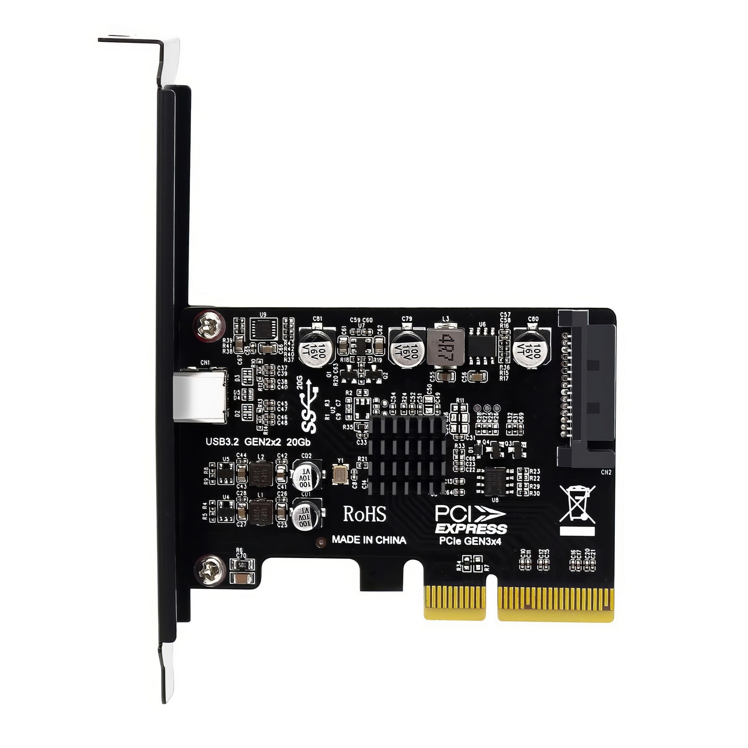 Simplecom EC318v2 PCI-e x4 to USB 3.2 Gen2x2 20Gbps USB-C Expansion Card view 3