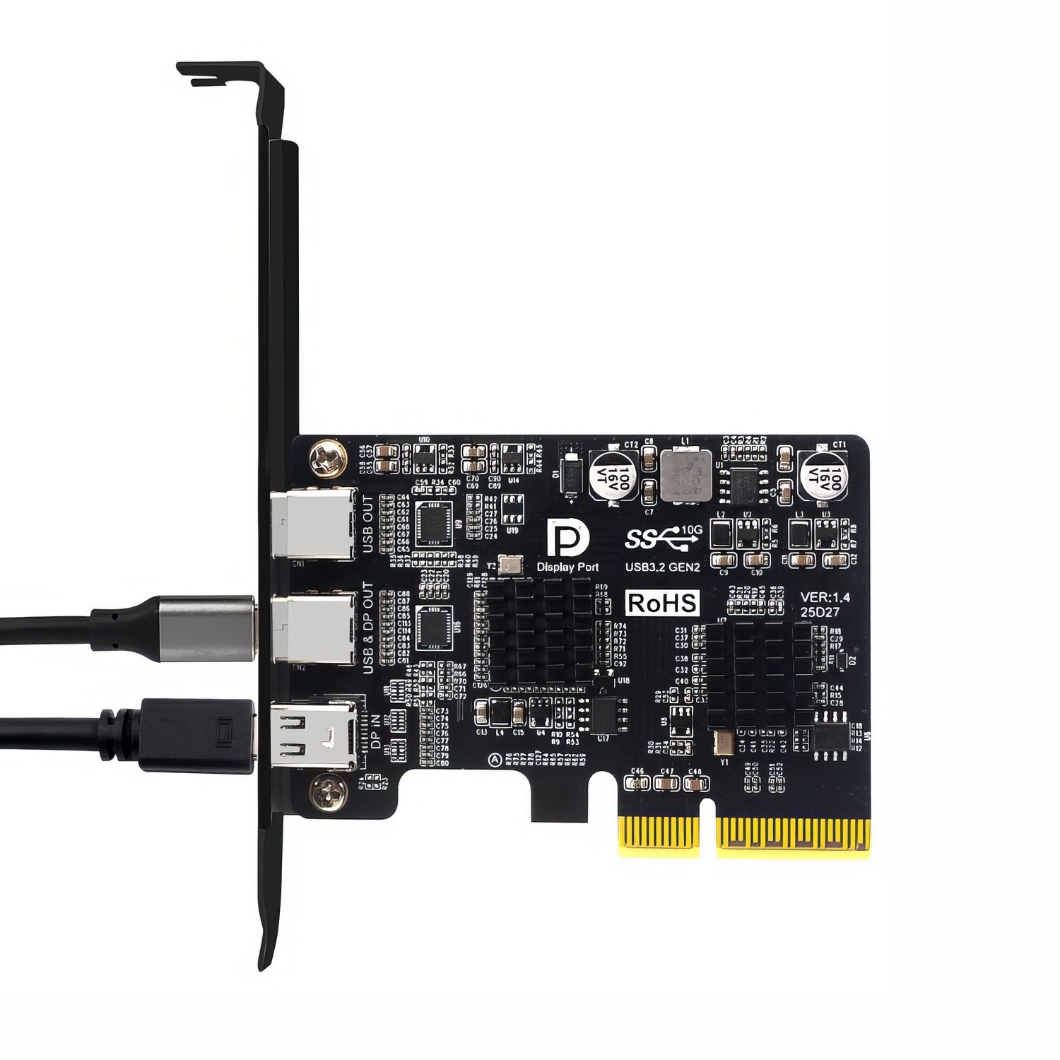 Simplecom EC365 PCIe x4 to 2-Port USB 3.2 Gen II Type-C with Mini DisplayPort view 4