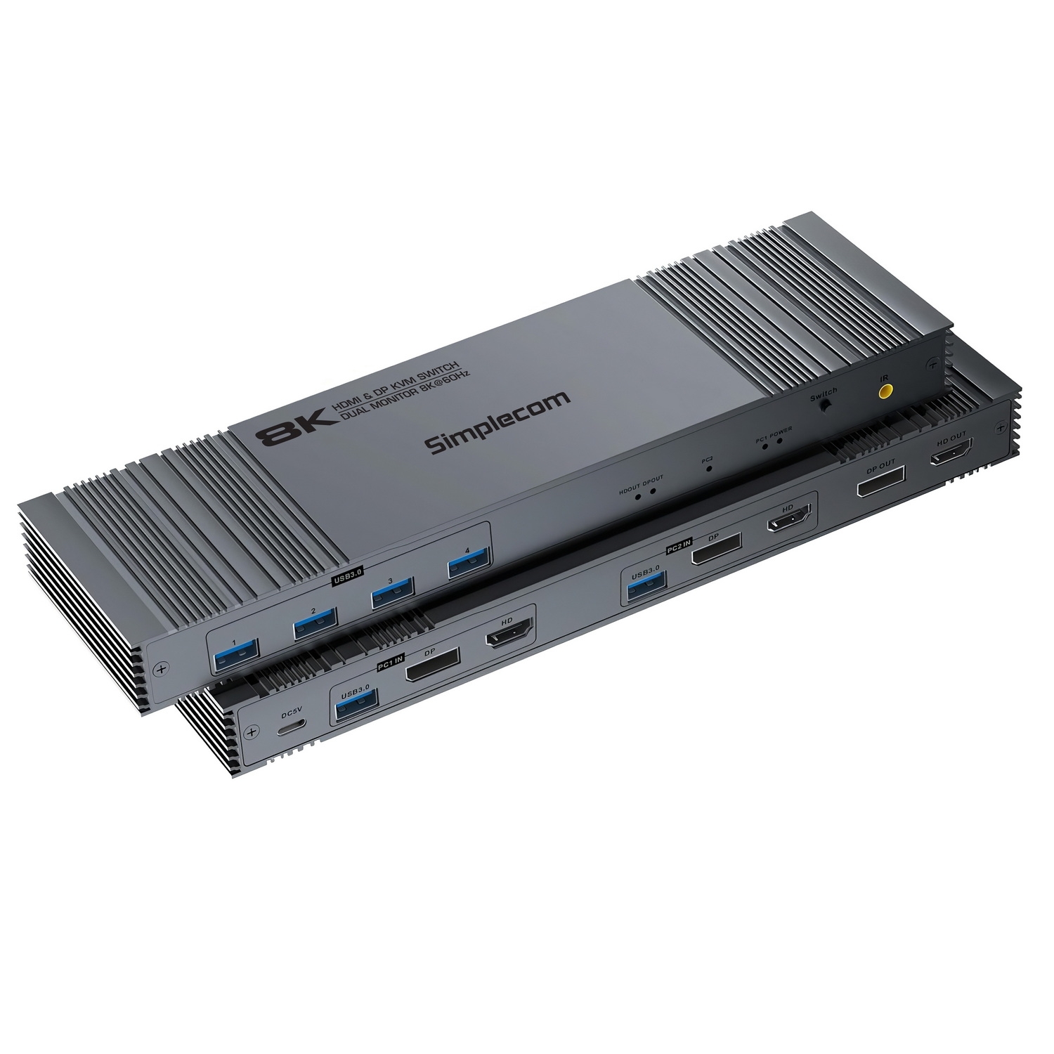 Simplecom KM490 HDMI and DisplayPort Dual Monitor KVM Switch for 2 Computers view 4