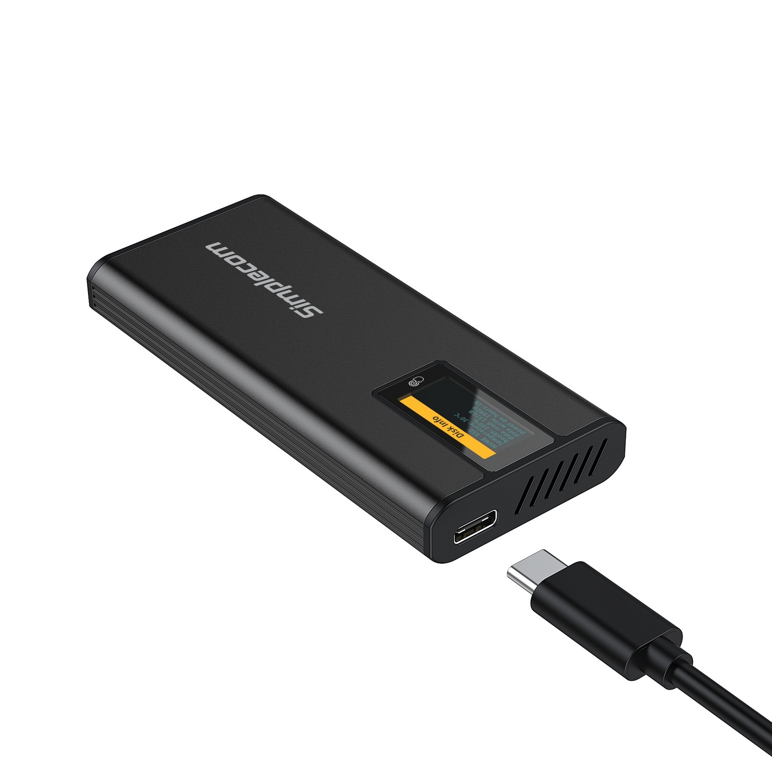Simplecom SE530 NVMe / SATA M.2 SSD to USB-C Enclosure with SMART LED Screen view 4
