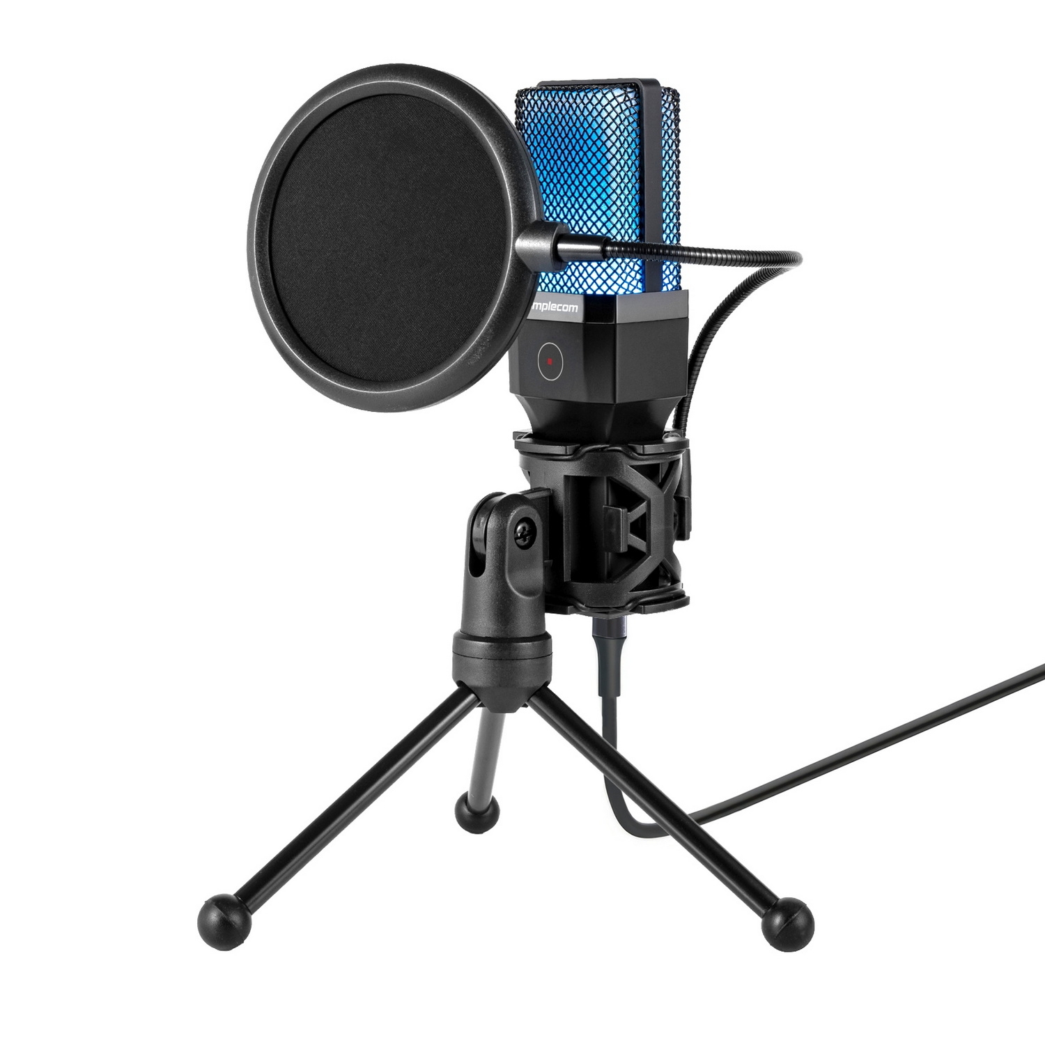 Simplecom UM650 USB Cardioid Condenser Microphone Gaming RGB Lights with view 2