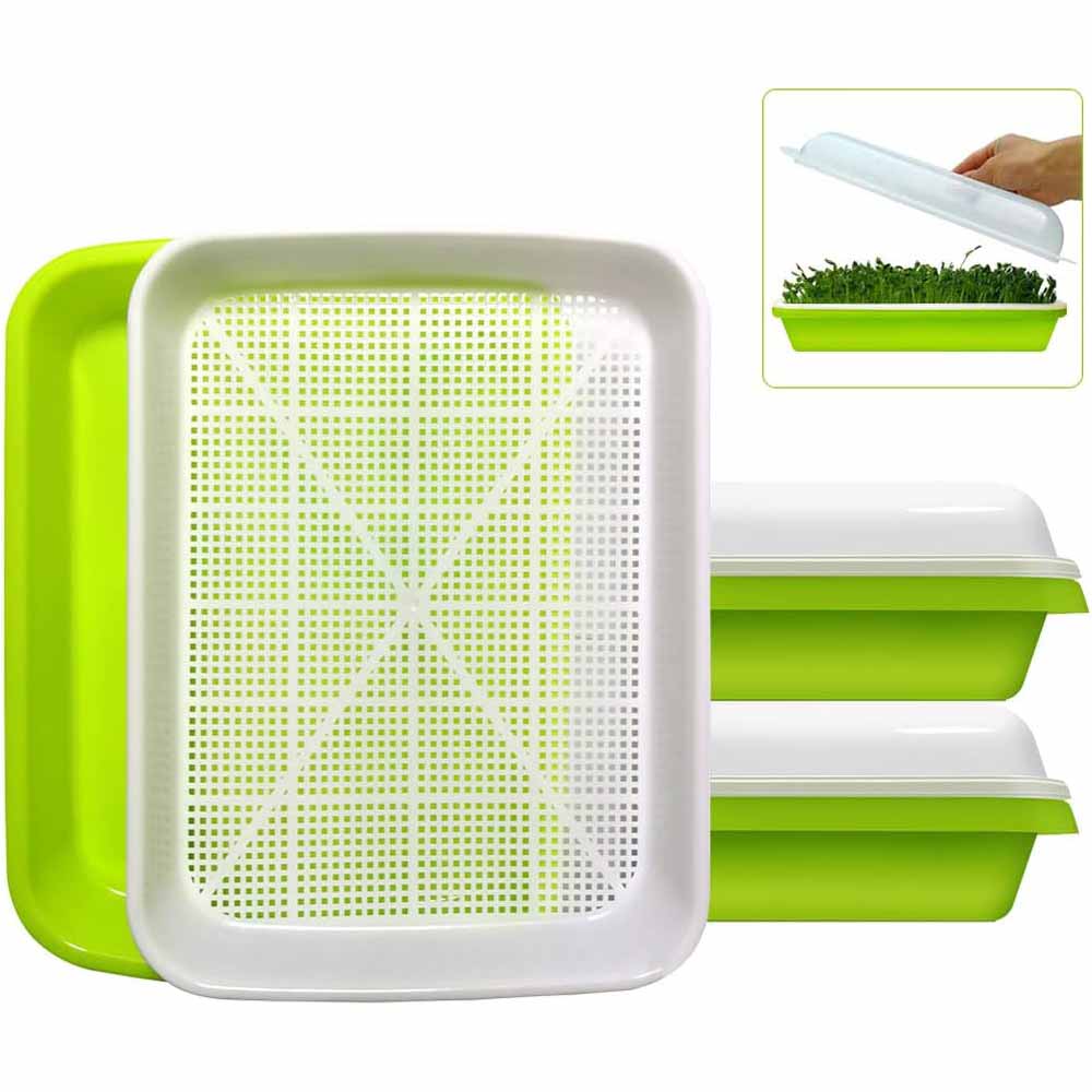 2-Pack Seed Sprouter Trays with Lids BPA-Free
