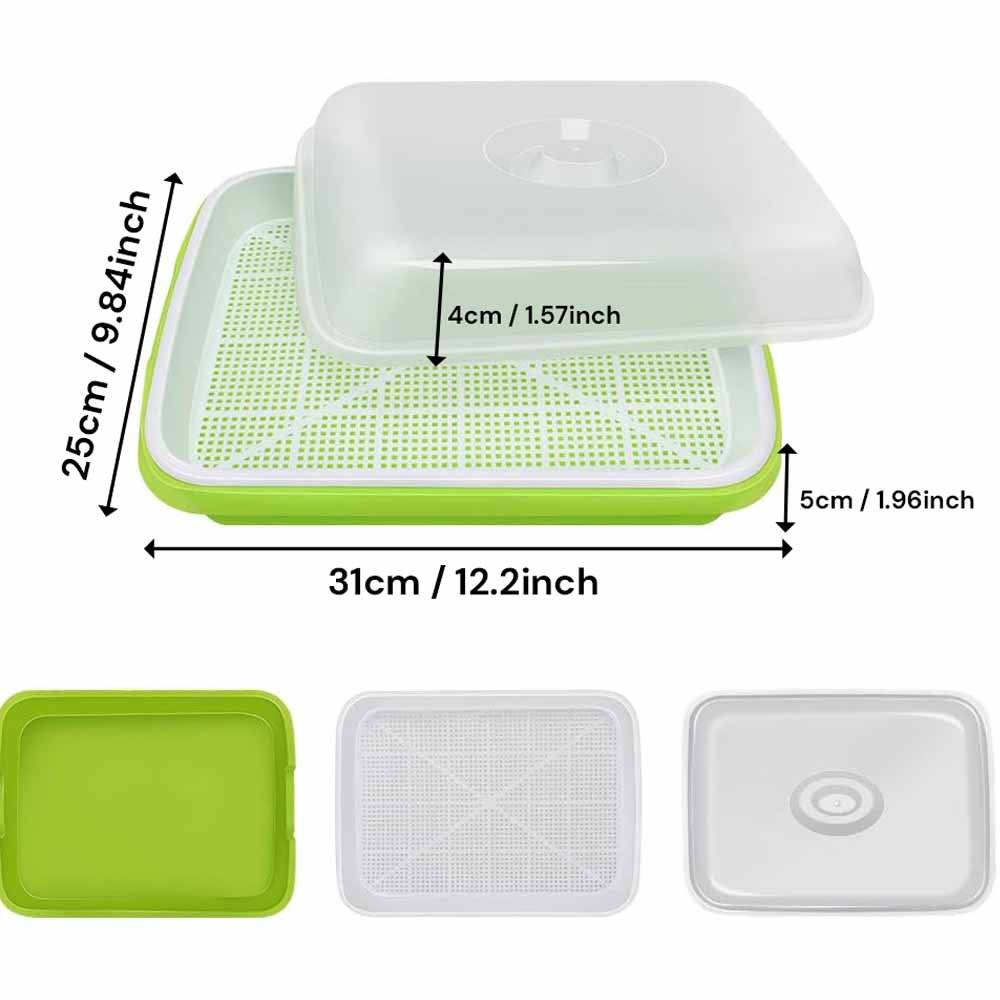 2-Pack Seed Sprouter Trays with Lids BPA-Free view 2