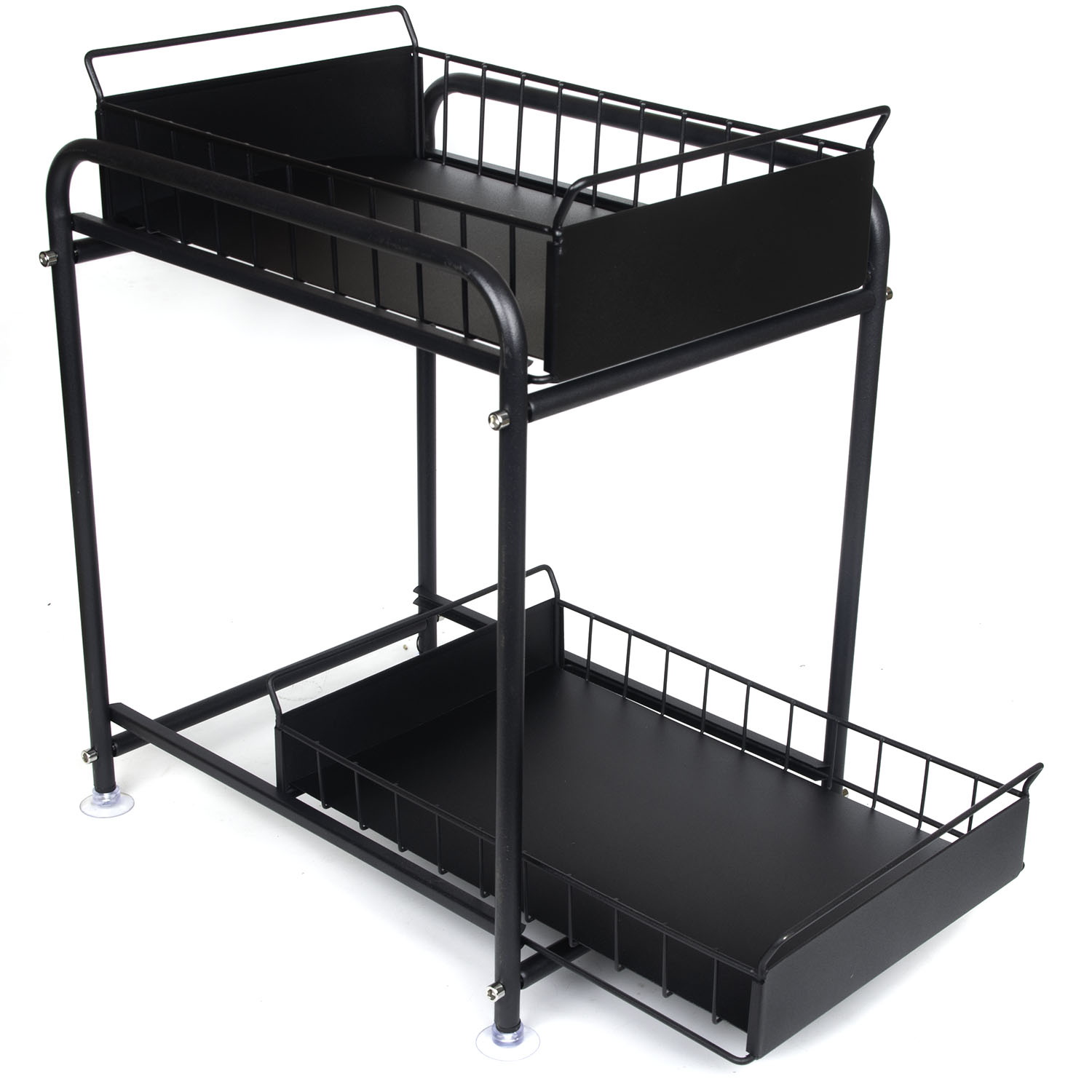 2 Tier Under Sink Storage Rack Kitchen Organizer Steel Frame with Removable
