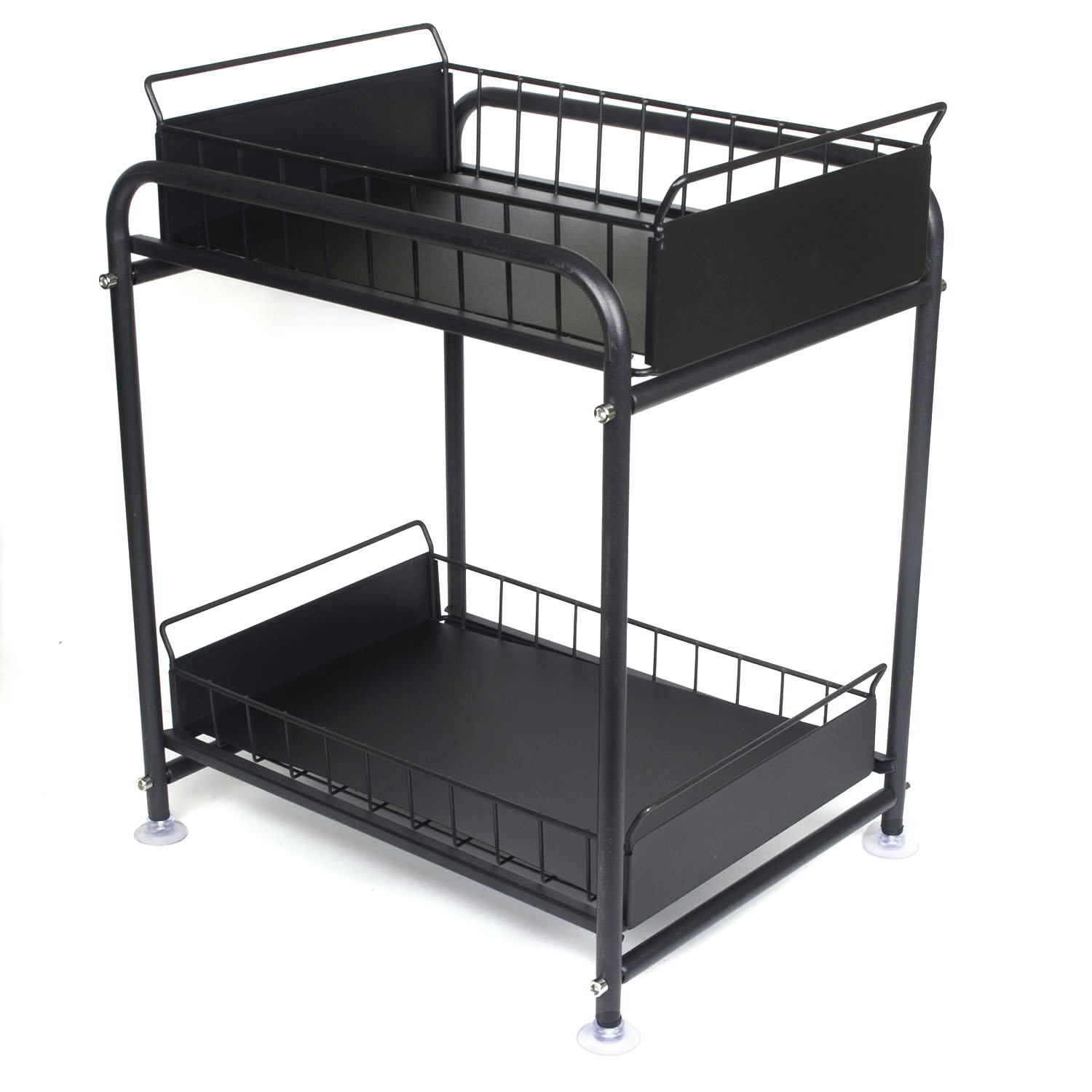2 Tier Under Sink Storage Rack Kitchen Organizer Steel Frame with Removable view 3