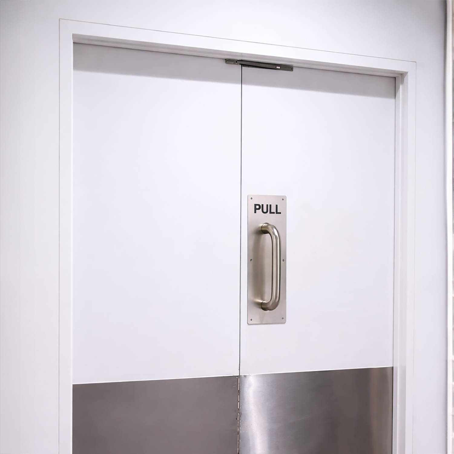 304 Stainless Steel Commercial Door Pull Push Handle Plate Set for Bathrooms view 6