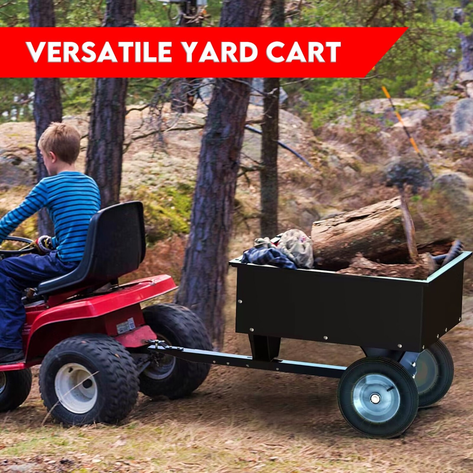 270kg Steel Dump Cart for Ride on Mower ATV Metal Garden Trailer view 7