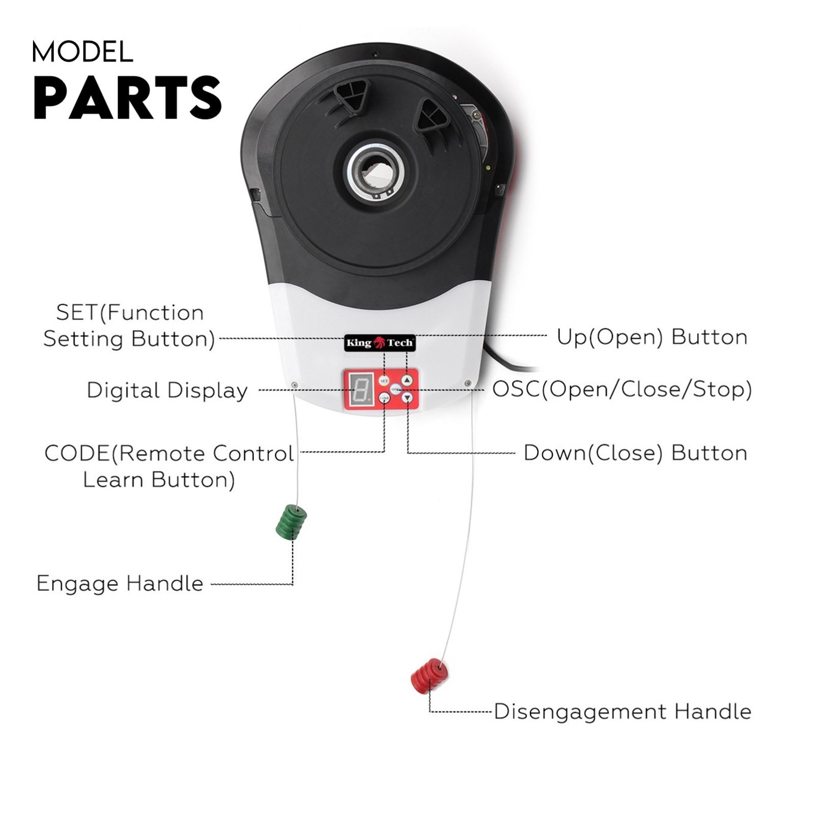 1200N Automatic Roller Door Opener Garage Motor 4x Remote 22m² Rolling view 6