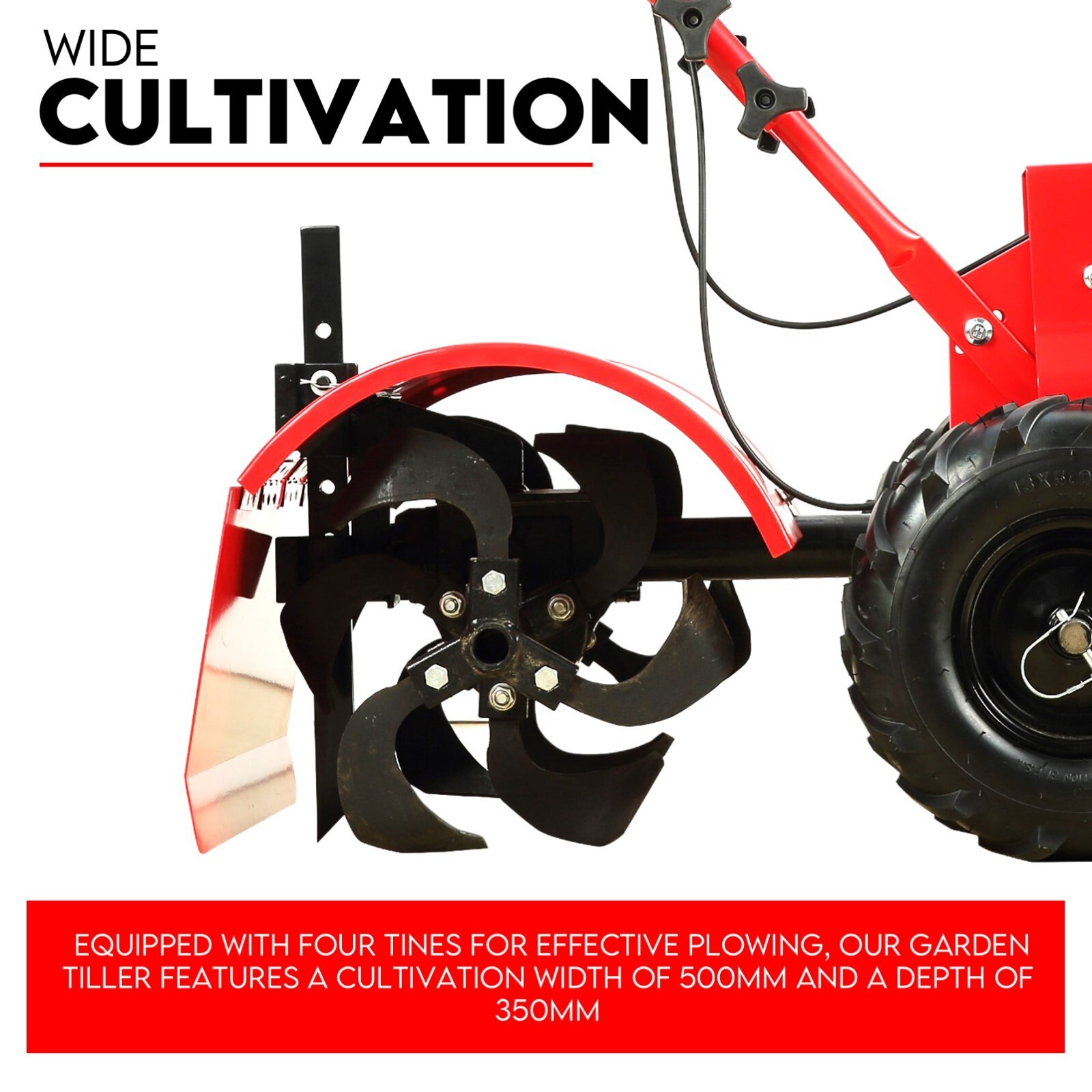 7HP Tiller Cultivator 4 Strokes Rotating Tines Power Handheld Rotary Hoe 4 Blades view 3