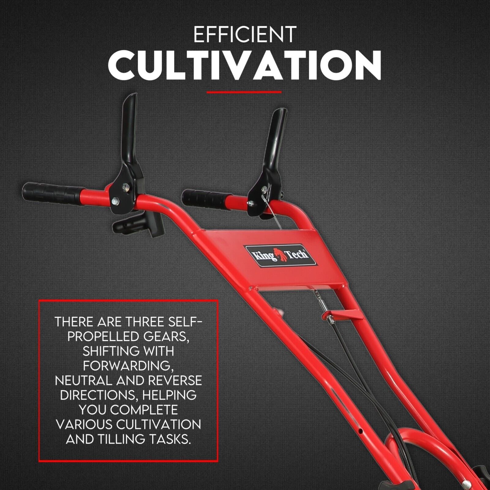 212CC Tiller Cultivator 4 Blades Rotating Tines Power Rotary Hoe Handheld view 4