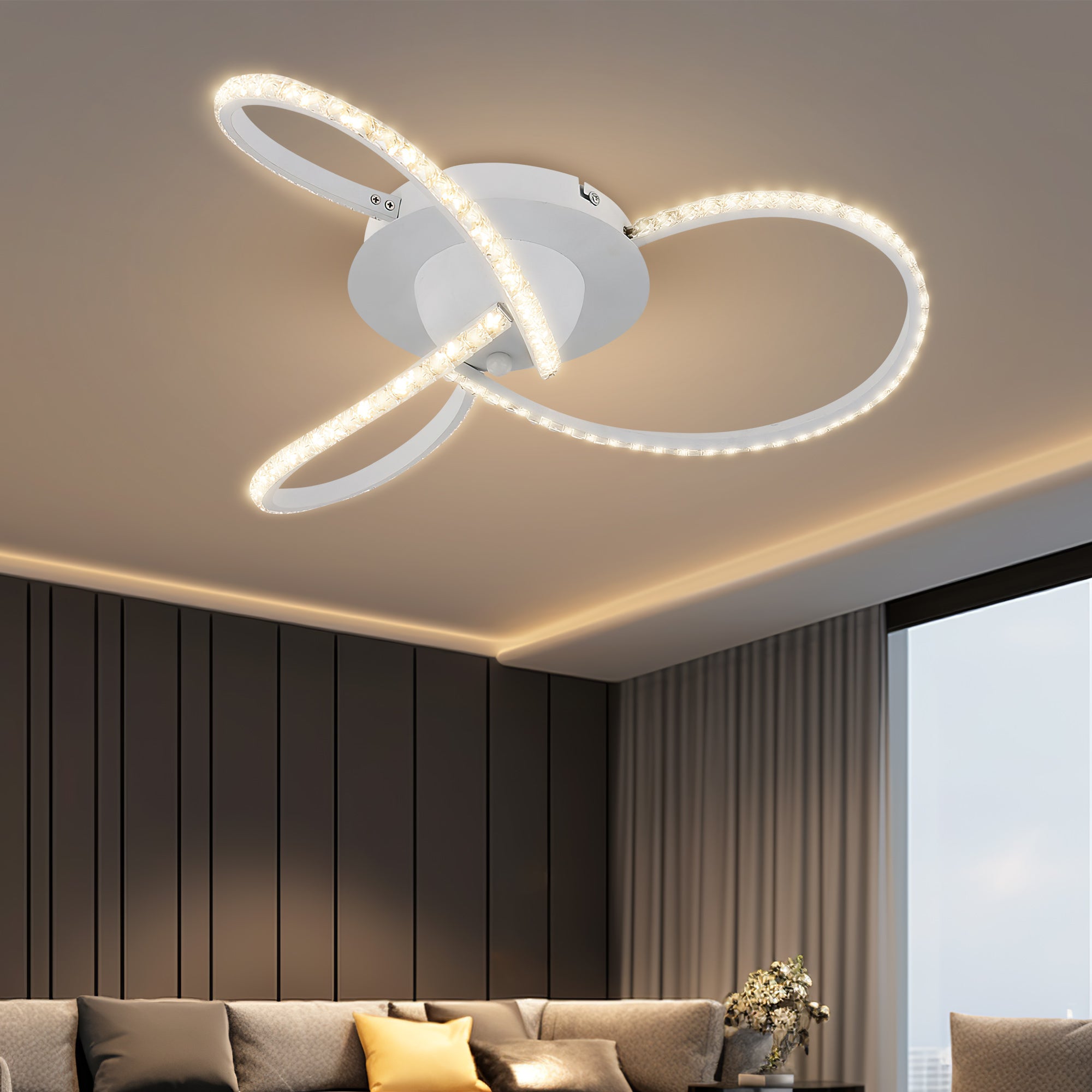 Irie Dimmable 3 Lights LED Ceiling Light - White view 5