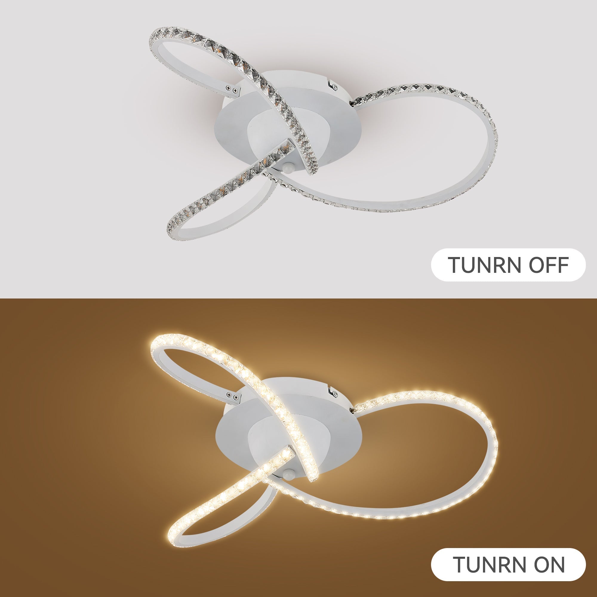Irie Dimmable 3 Lights LED Ceiling Light - White view 8