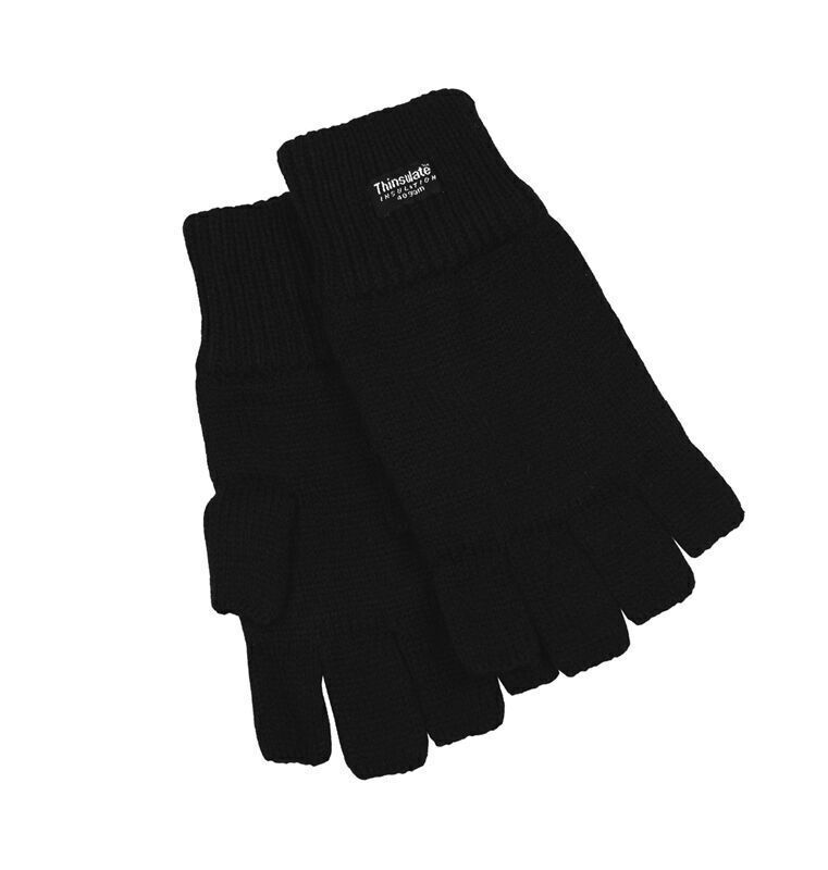 Dents 3M Thinsulate Womens Fingerless Knit Gloves Polar Insulation Thermal - Black view 2