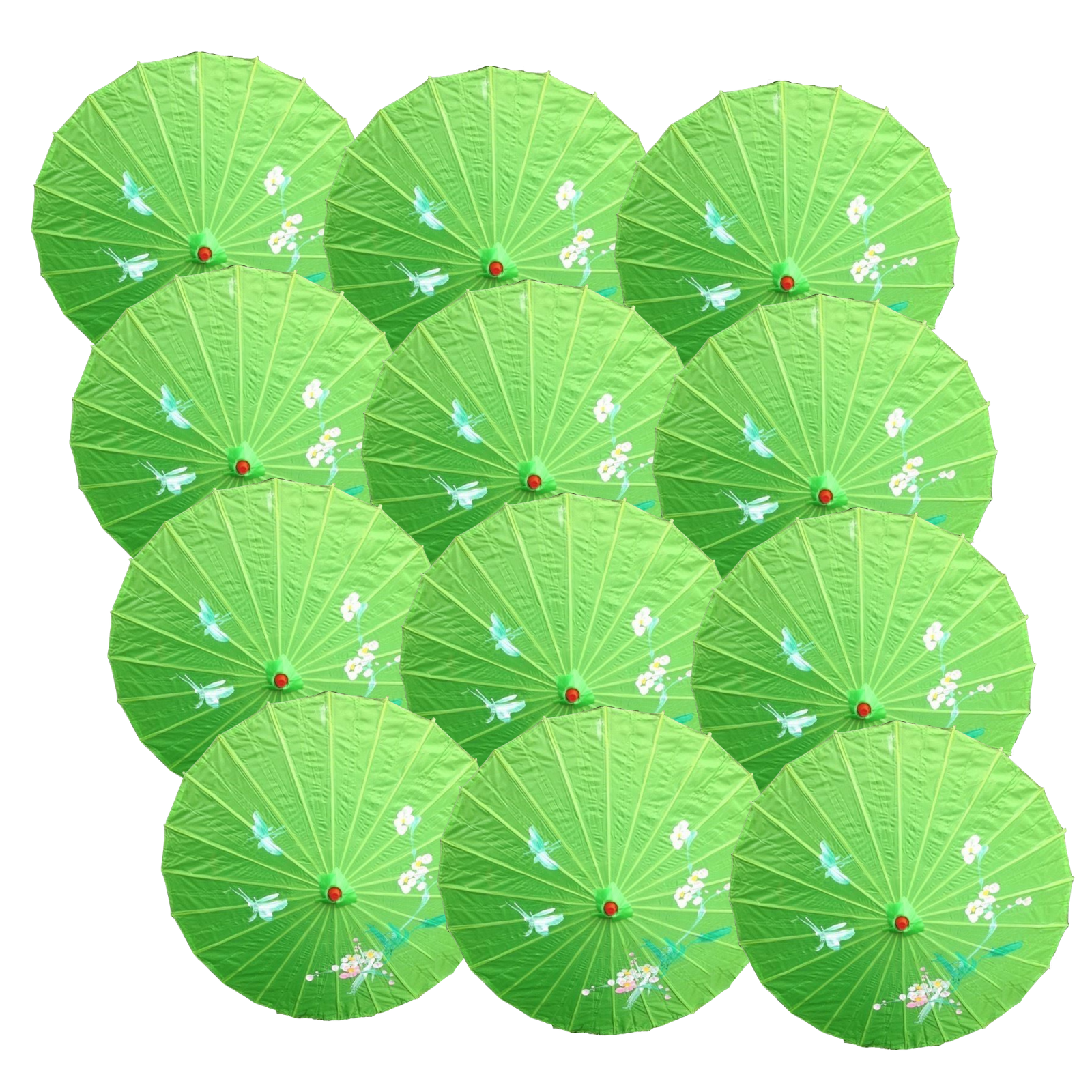 12x PARASOL UMBRELLA Chinese Japanese Bamboo Flower Pattern 80cm Large BULK view 2