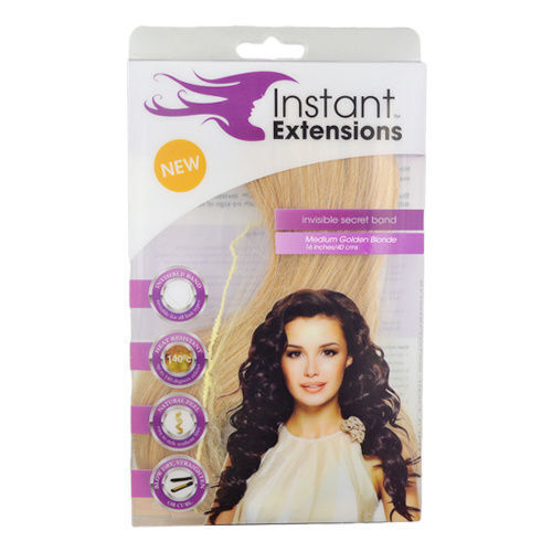 Instant Hair Extensions w/ Invisible Band - Medium Golden Blonde view 3