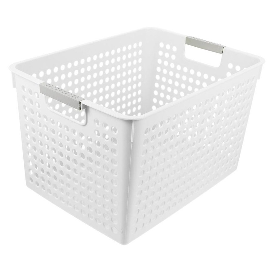 24x Premium Plastic Storage Basket Bulk w/ Grip Handles 31*22*17.8cm view 2