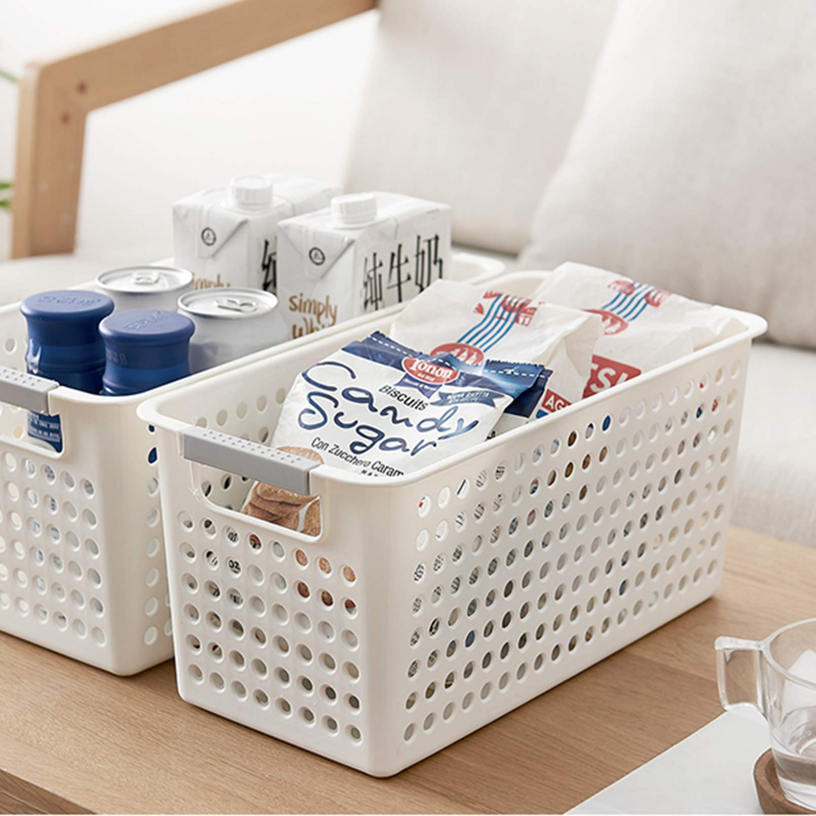16x Premium Plastic Storage Baskets Bulk w/ Grip Handles 39.5*20.5*19.5cm view 6