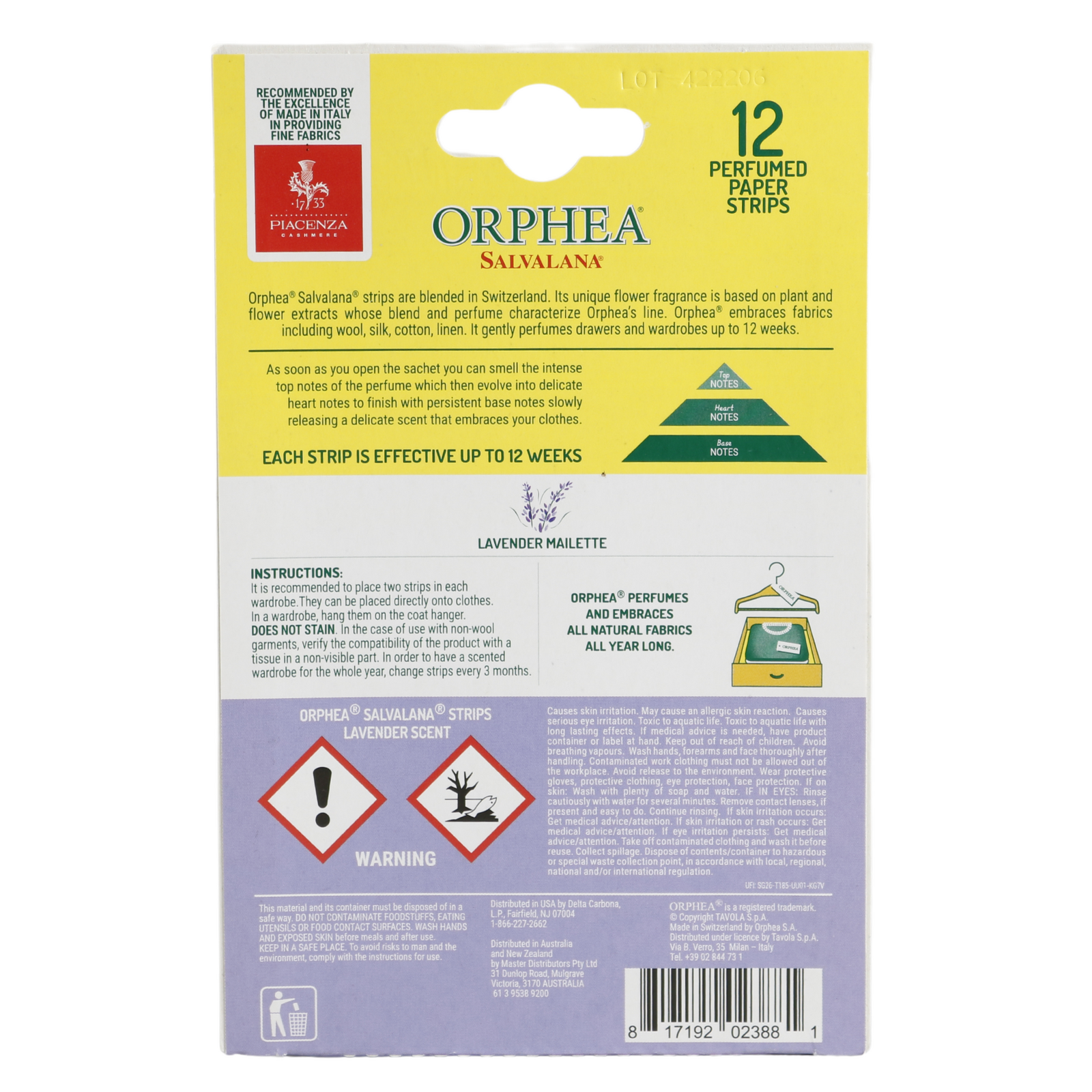 Orphea 12pcs Clothes Protector Natural Lavender Scented Strips for Drawers/Closets view 2