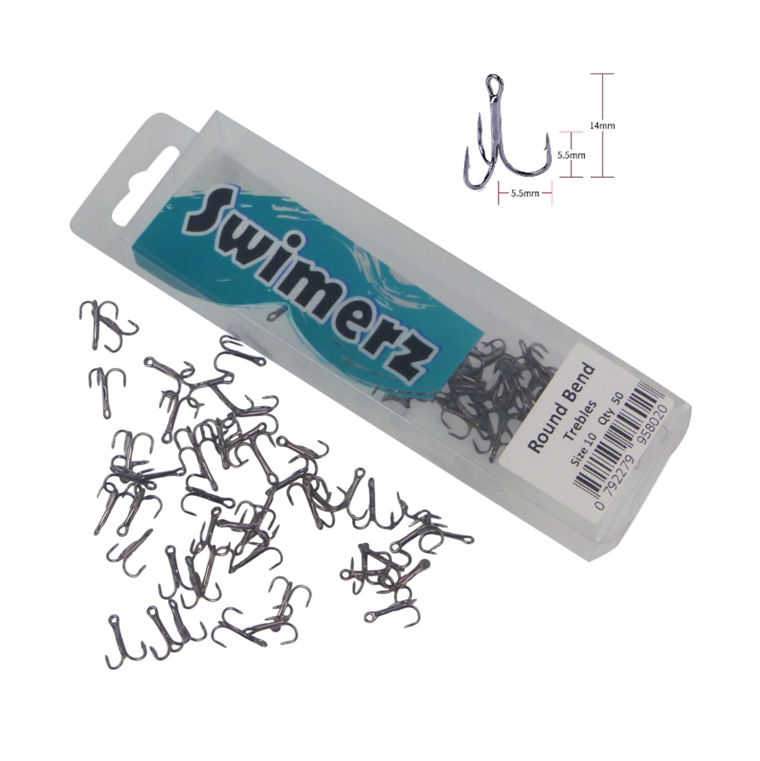 Swimerz Round Bend Trebles Size 10, 50 pack view 3