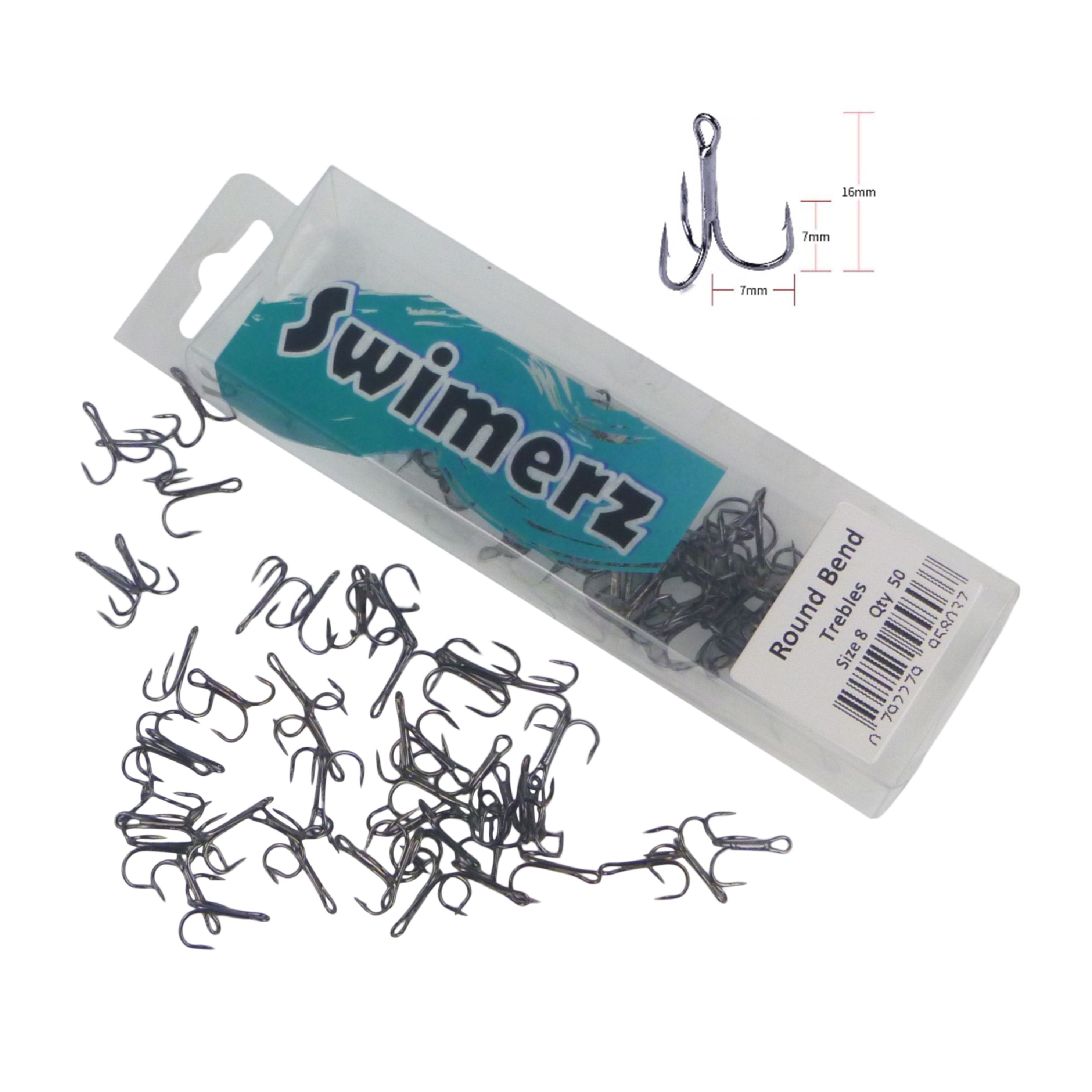 Swimerz Round Bend Trebles Size 8, 50 pack view 3
