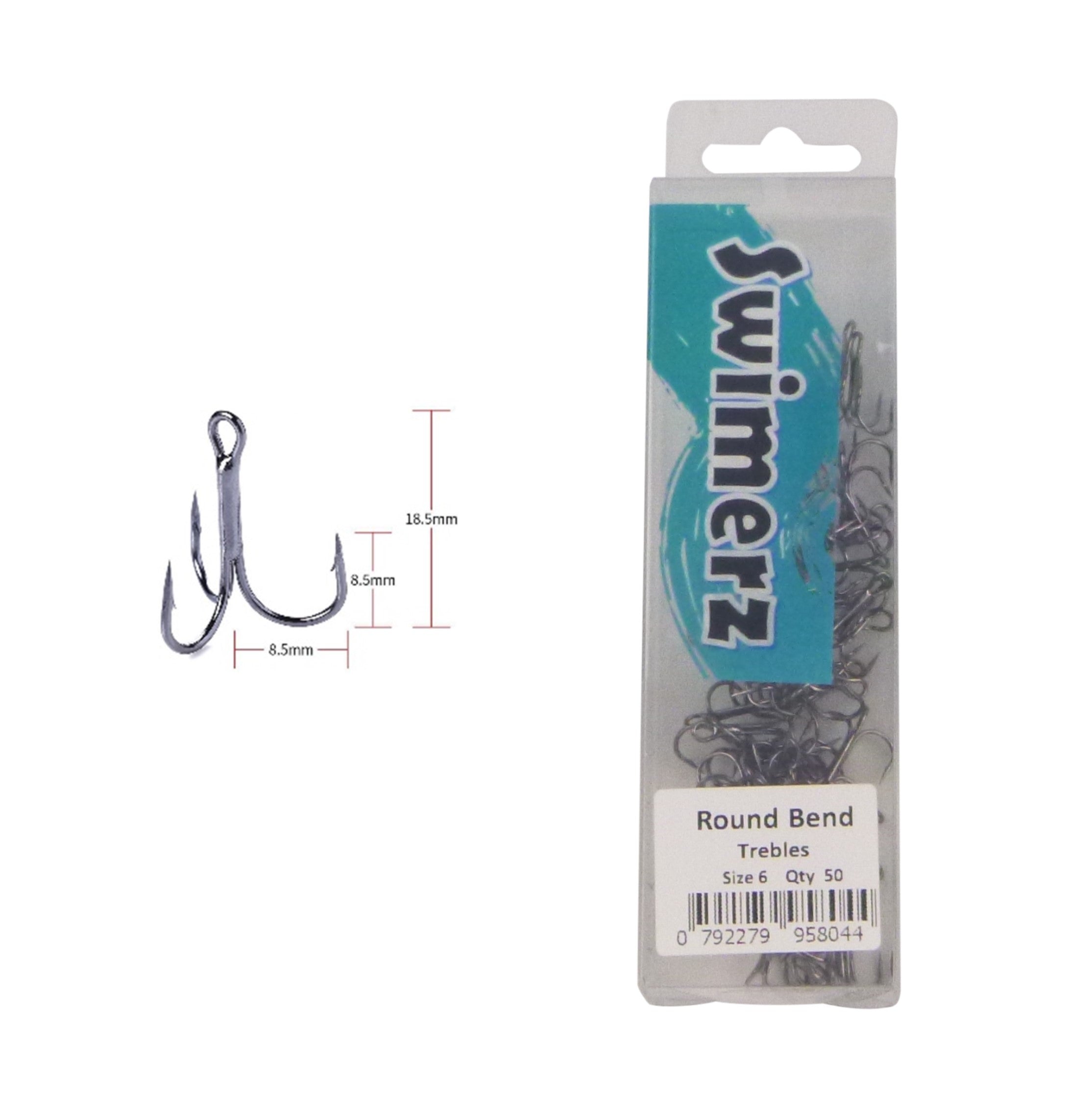 Swimerz Round Bend Trebles Size 6, 50 pack view 2