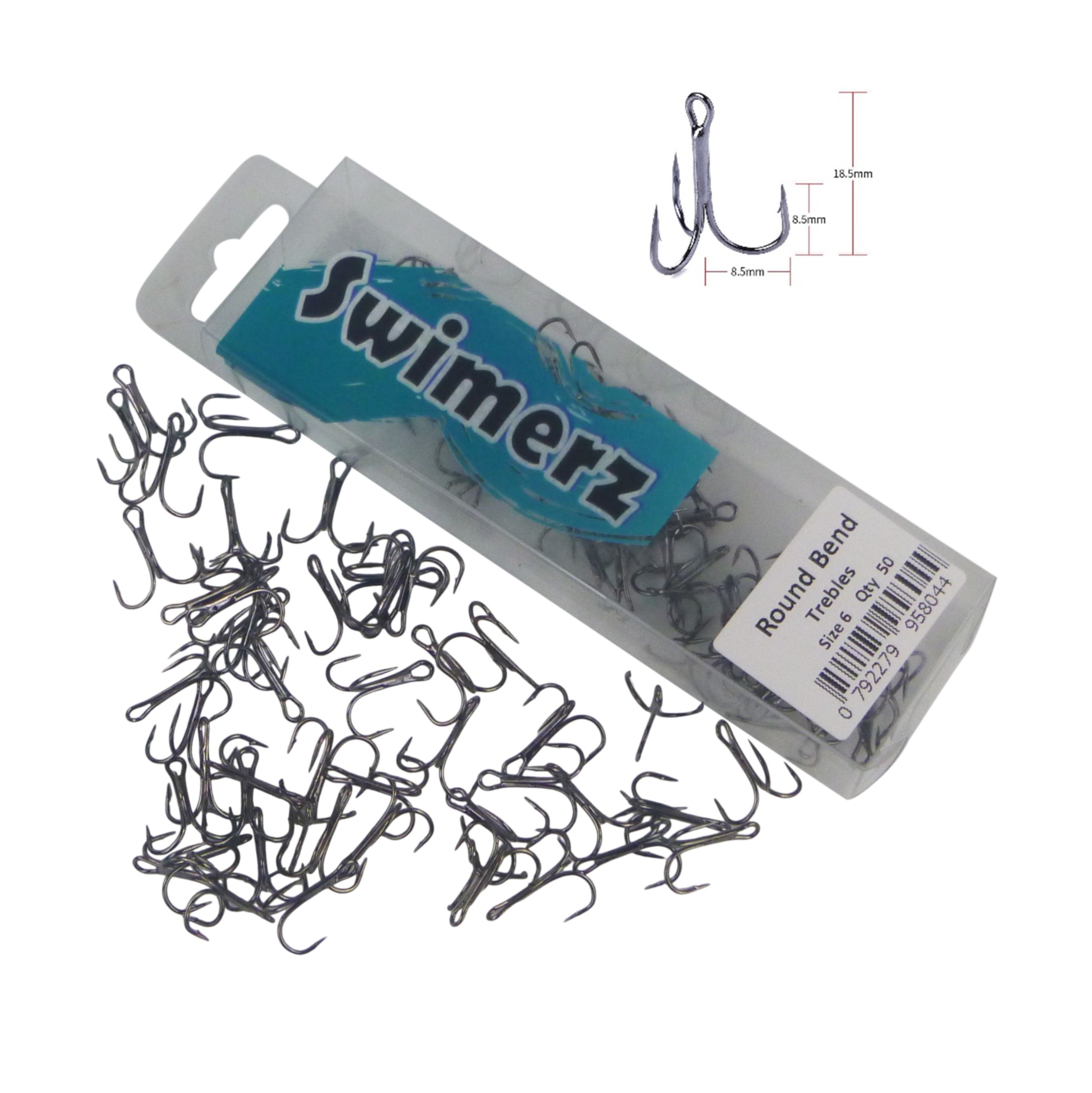 Swimerz Round Bend Trebles Size 6, 50 pack view 3