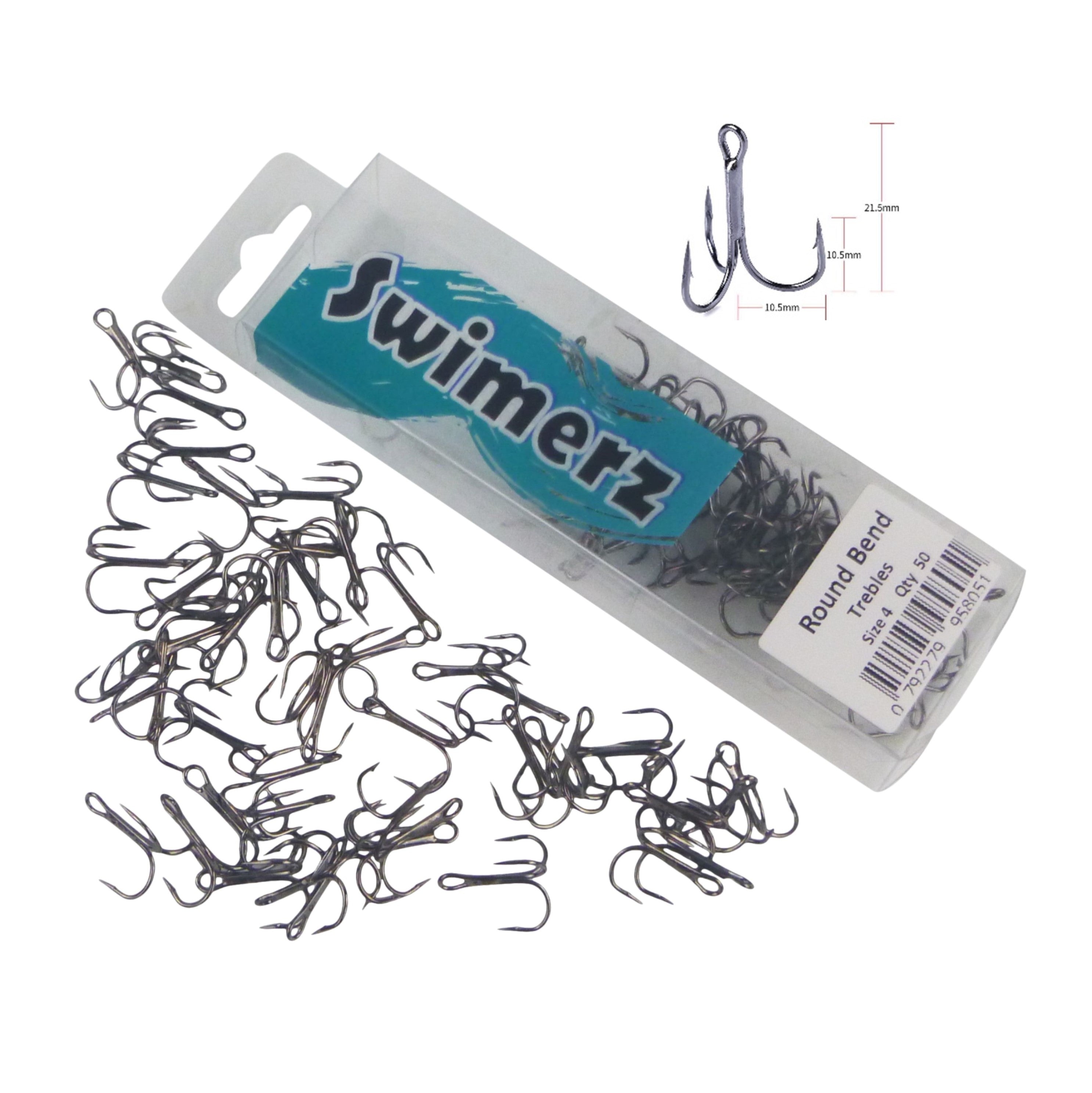 Swimerz Round Bend Trebles Size 4, 50 pack view 3