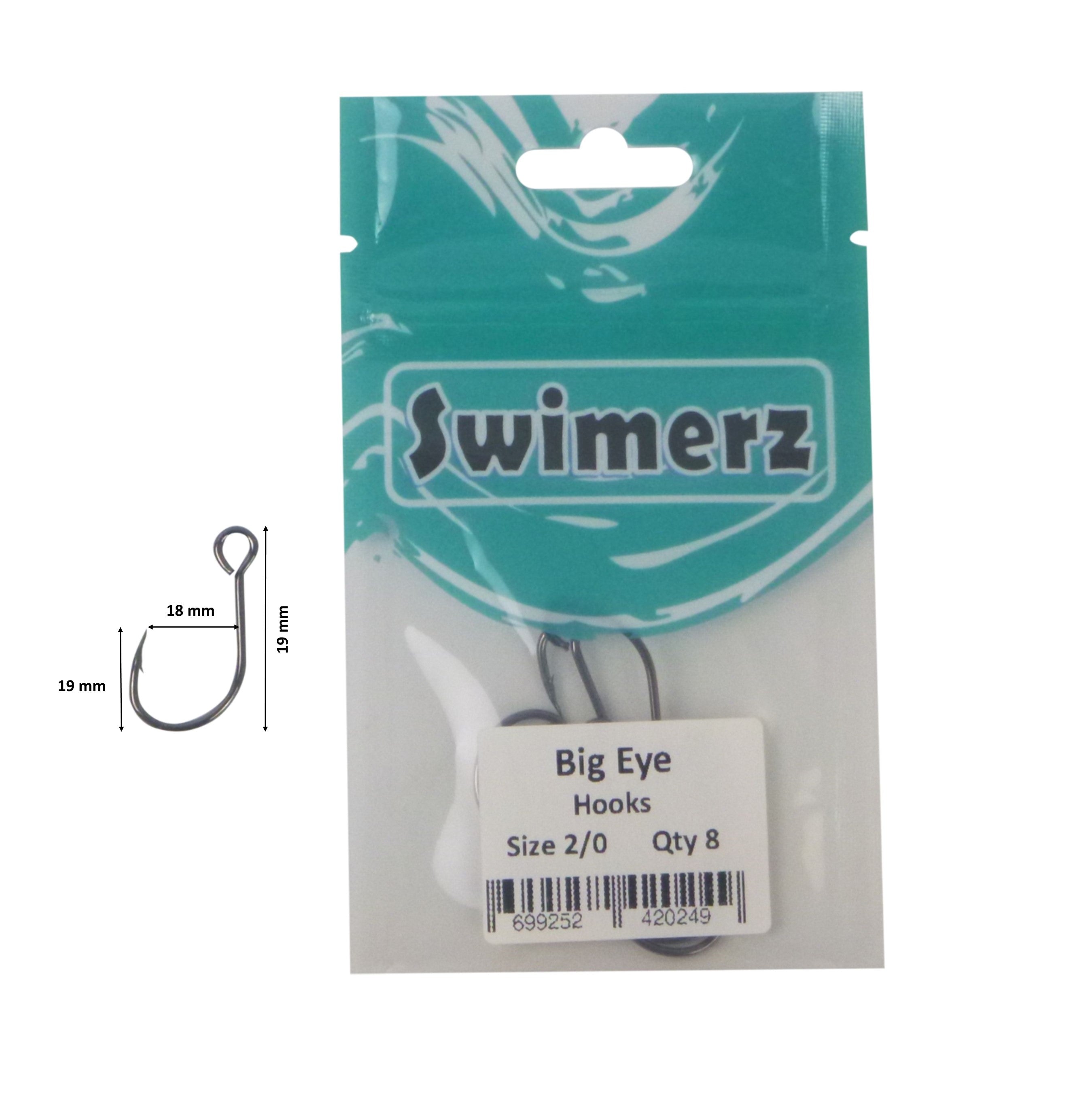Swimerz Big Eye Inline Lure Hooks, Size 2/0, 8 Pack view 3