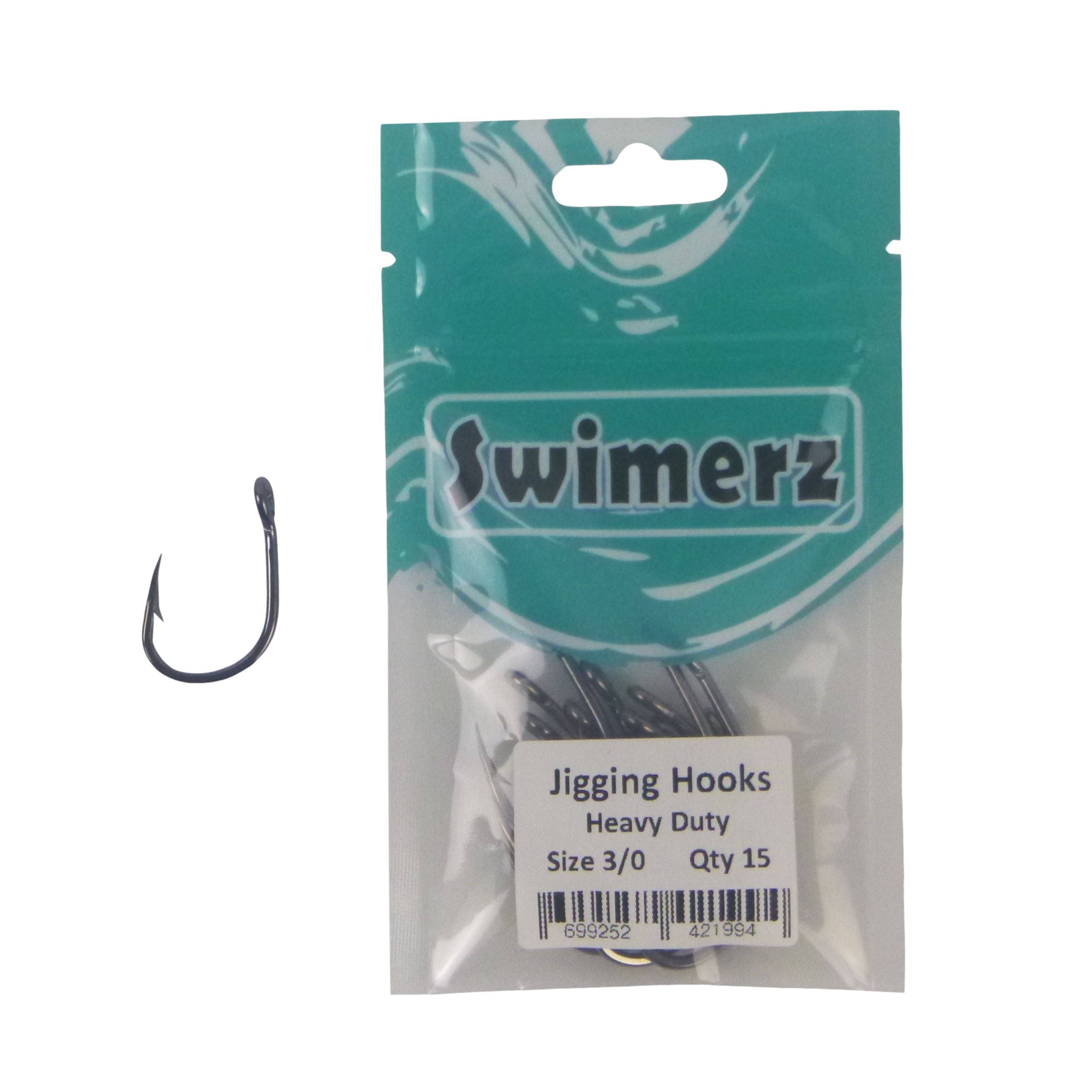 Swimerz 3/0 Heavy Duty Jigging Hooks 15 pack view 2