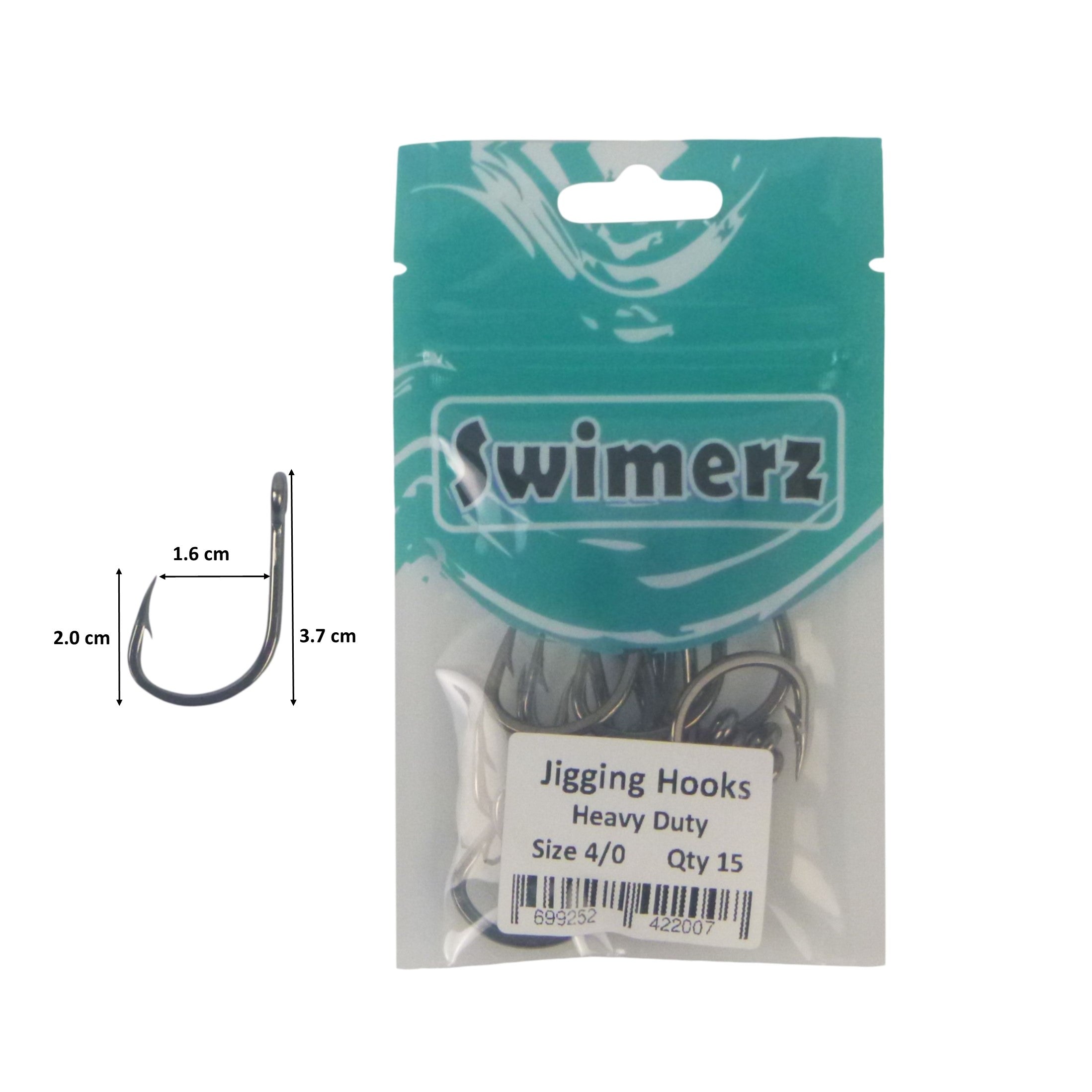 Swimerz 4/0 Heavy Duty Jigging Hooks 15 pack view 3