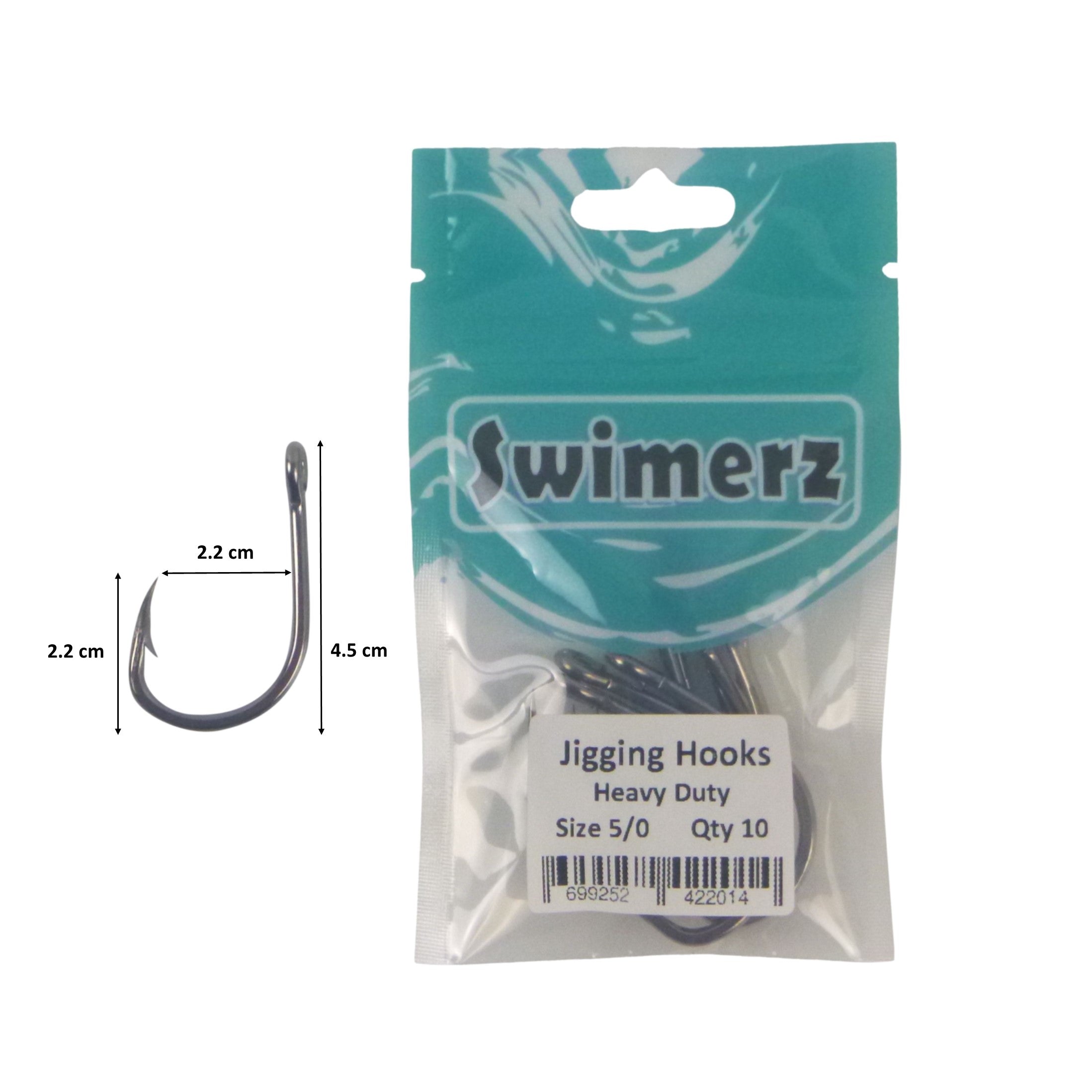 Swimerz 5/0 Heavy Duty Jigging Hooks 10 pack view 3