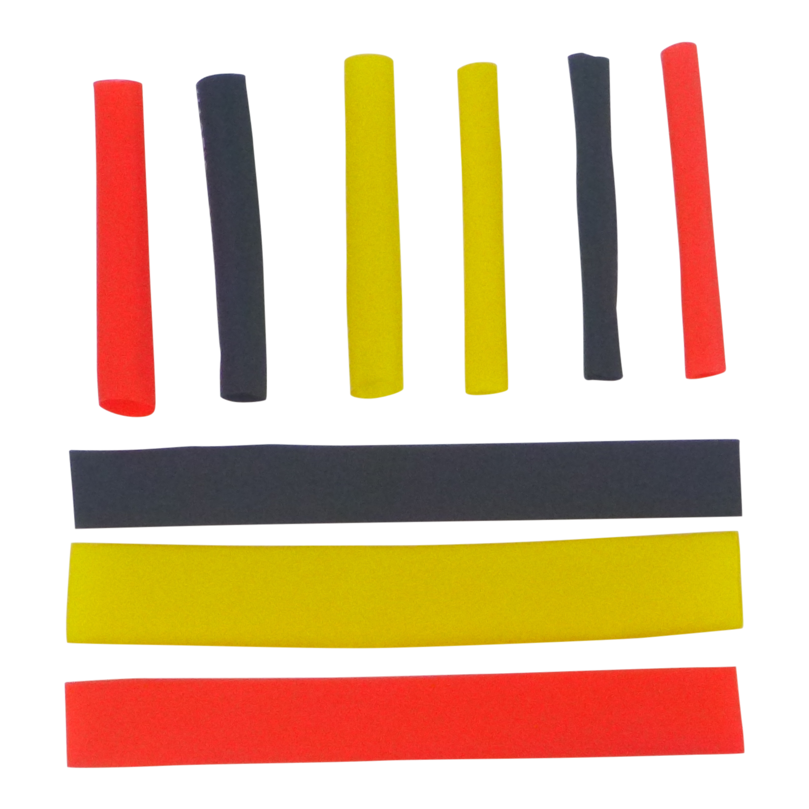 Swimerz Assist Hook Sleeves, 6mm Shrink Tube, Black, Yellow & Red, 50mm. Qty 45. view 2