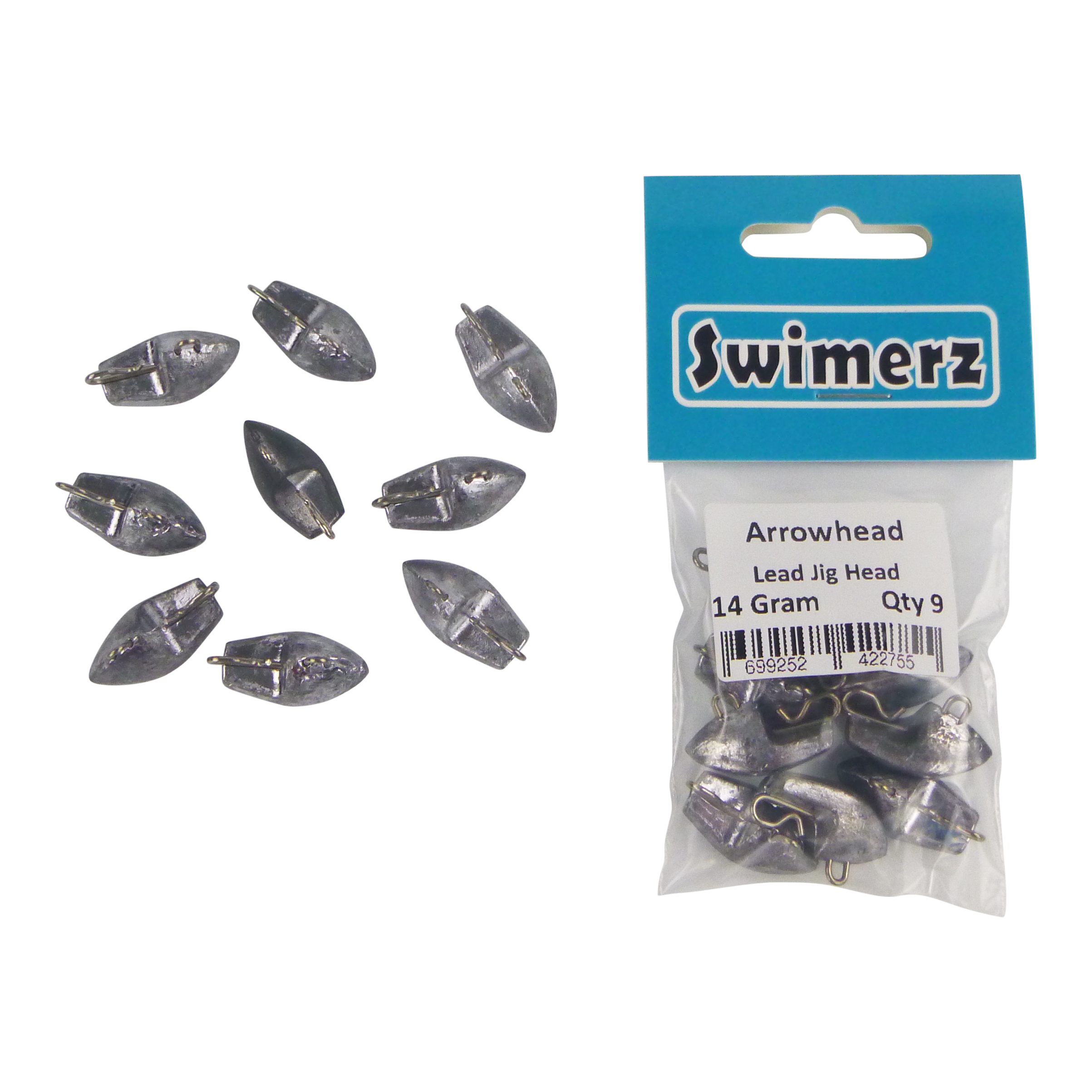 Swimerz 14gm Arrowhead Jig Head, 1/2oz, Lead, Qty 10 view 3