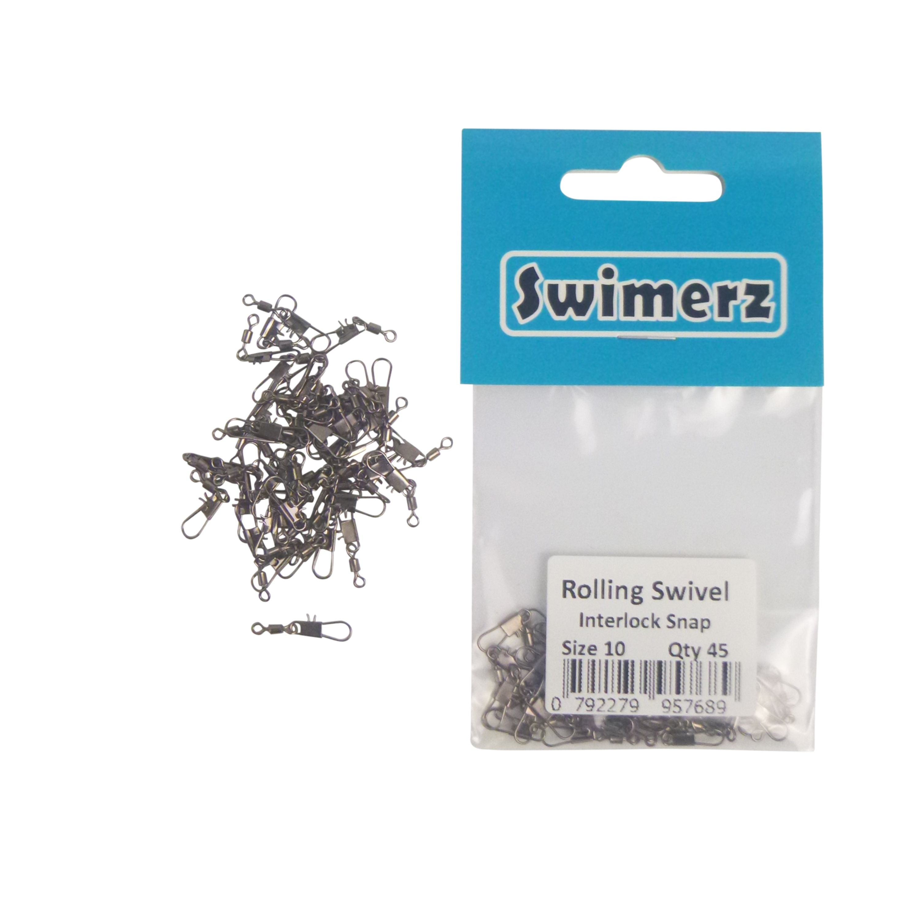 Swimerz Rolling Swivel w Interlock Snap, Size 10, 45 pack view 3