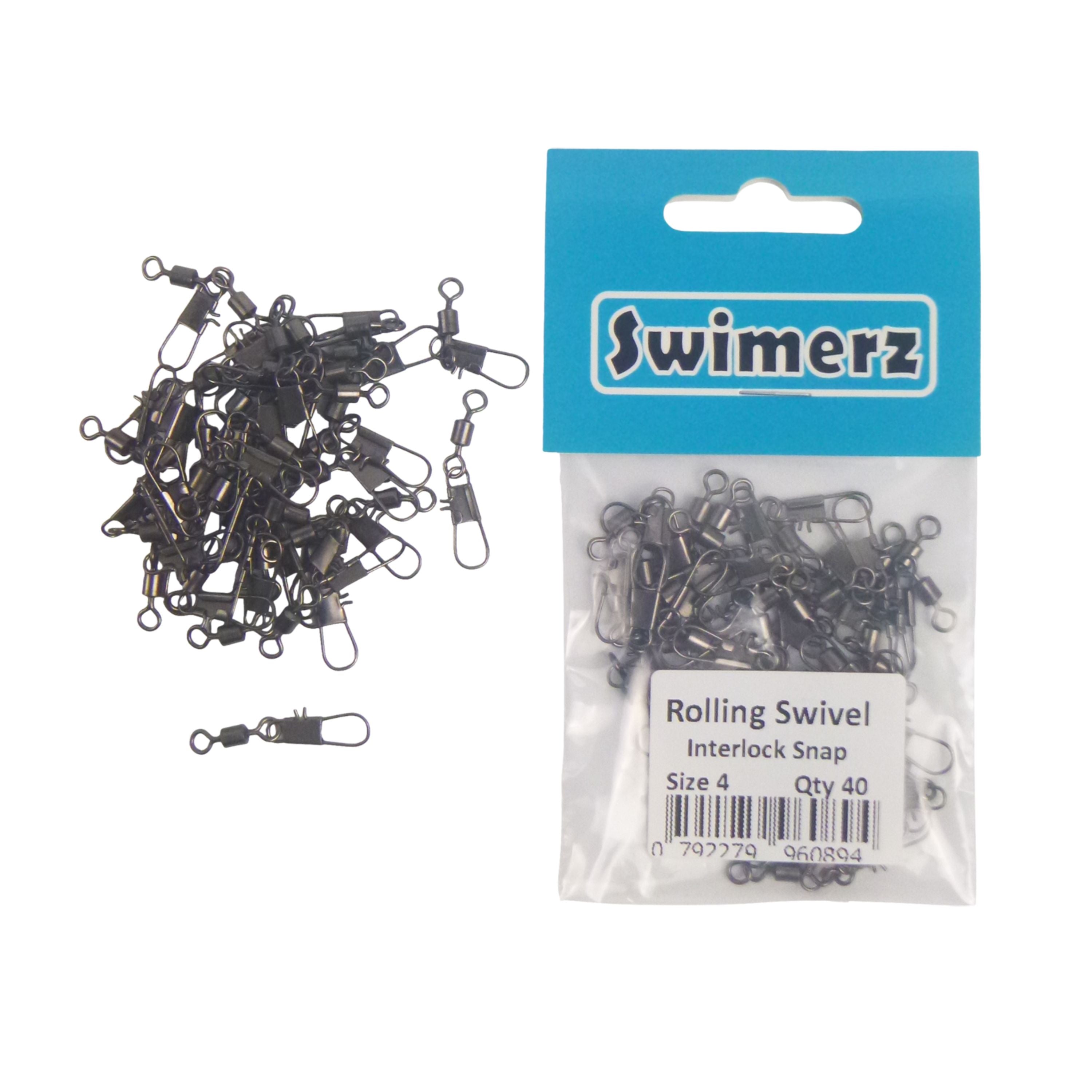 Swimerz Rolling Swivel w Interlock Snap, Size 4, 40 pack view 3
