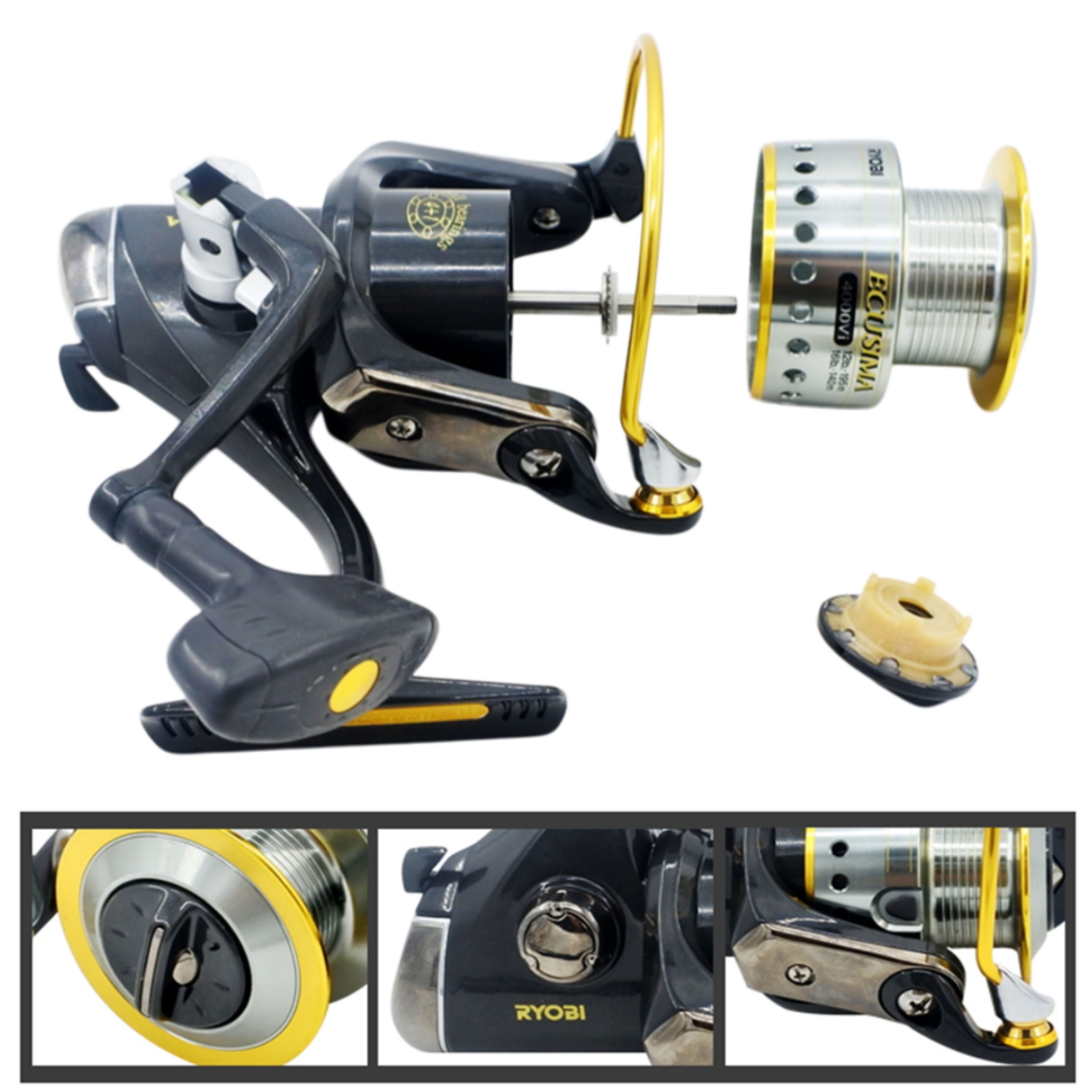 Ryobi Ecusima 1000 Spinning Reel, 5:1:1 Fast Retrieve 4+1 BB view 3