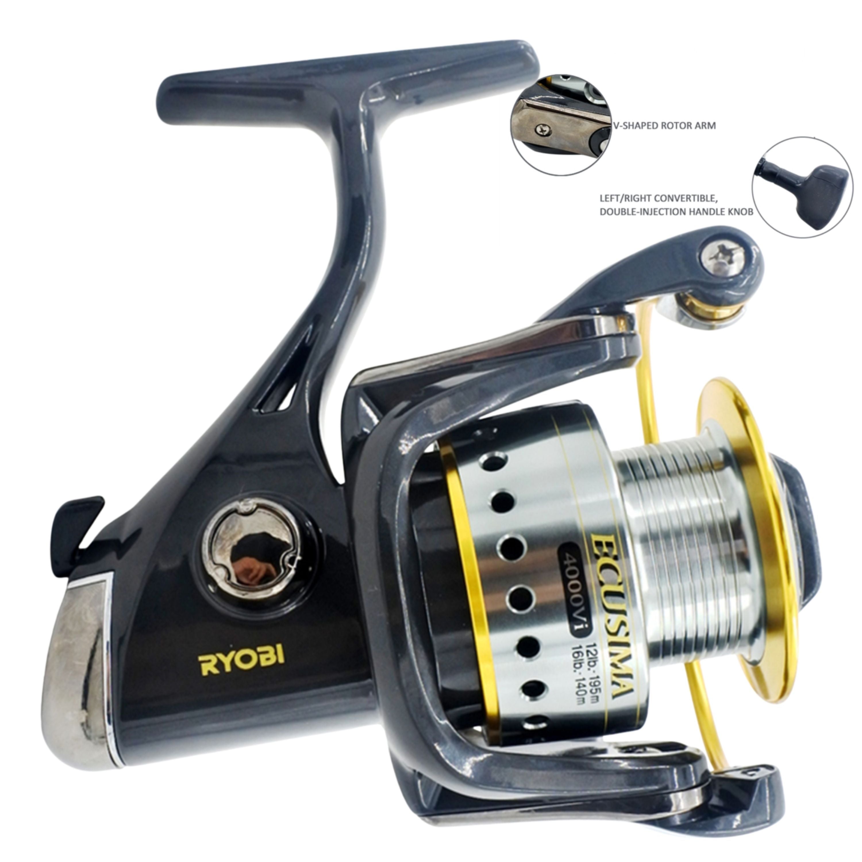 Ryobi Ecusima 1000 Spinning Reel, 5:1:1 Fast Retrieve 4+1 BB view 4