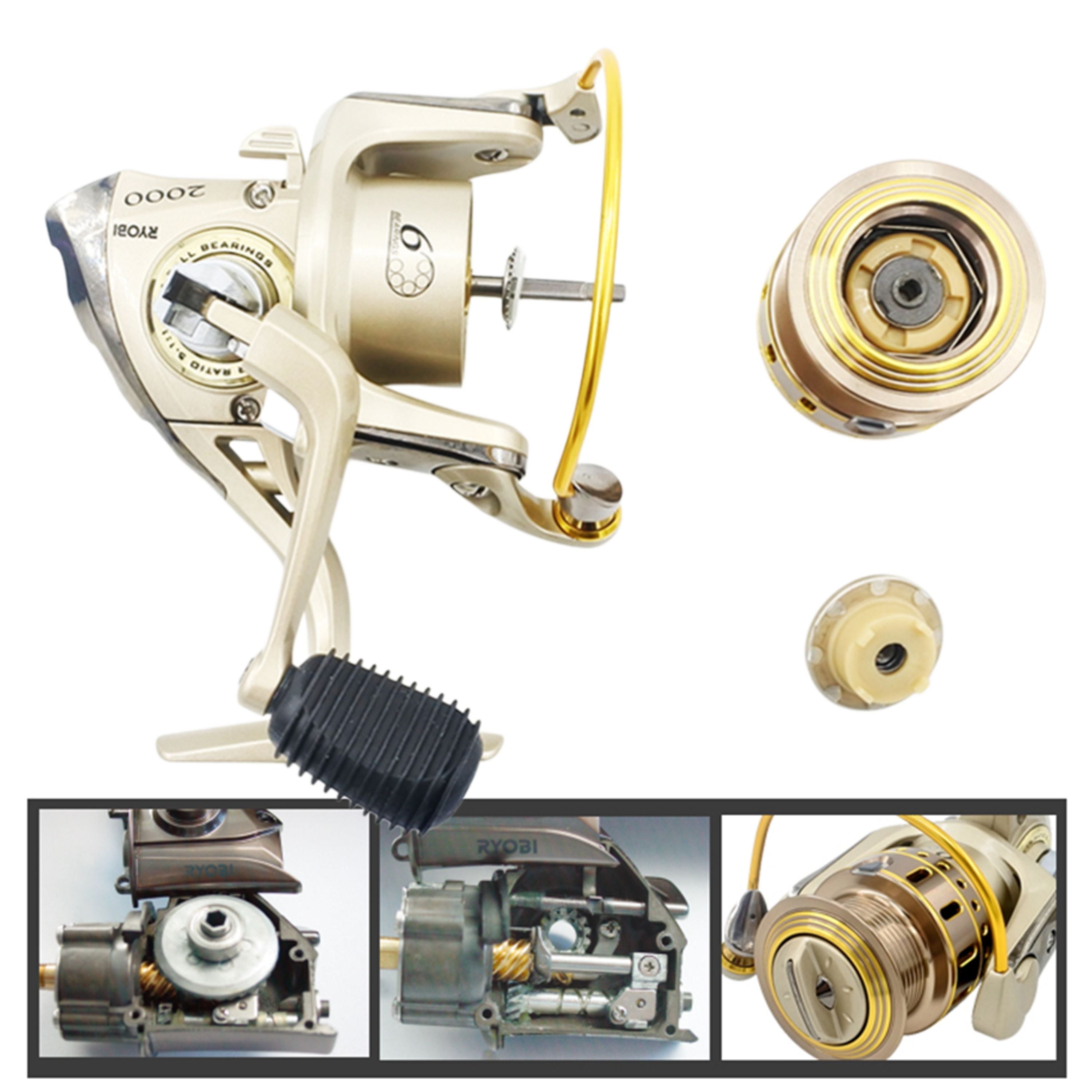 Ryobi Tresor 2000 Spinning Reel, 5:1:1 Gear Ratio 5+1 BB view 2