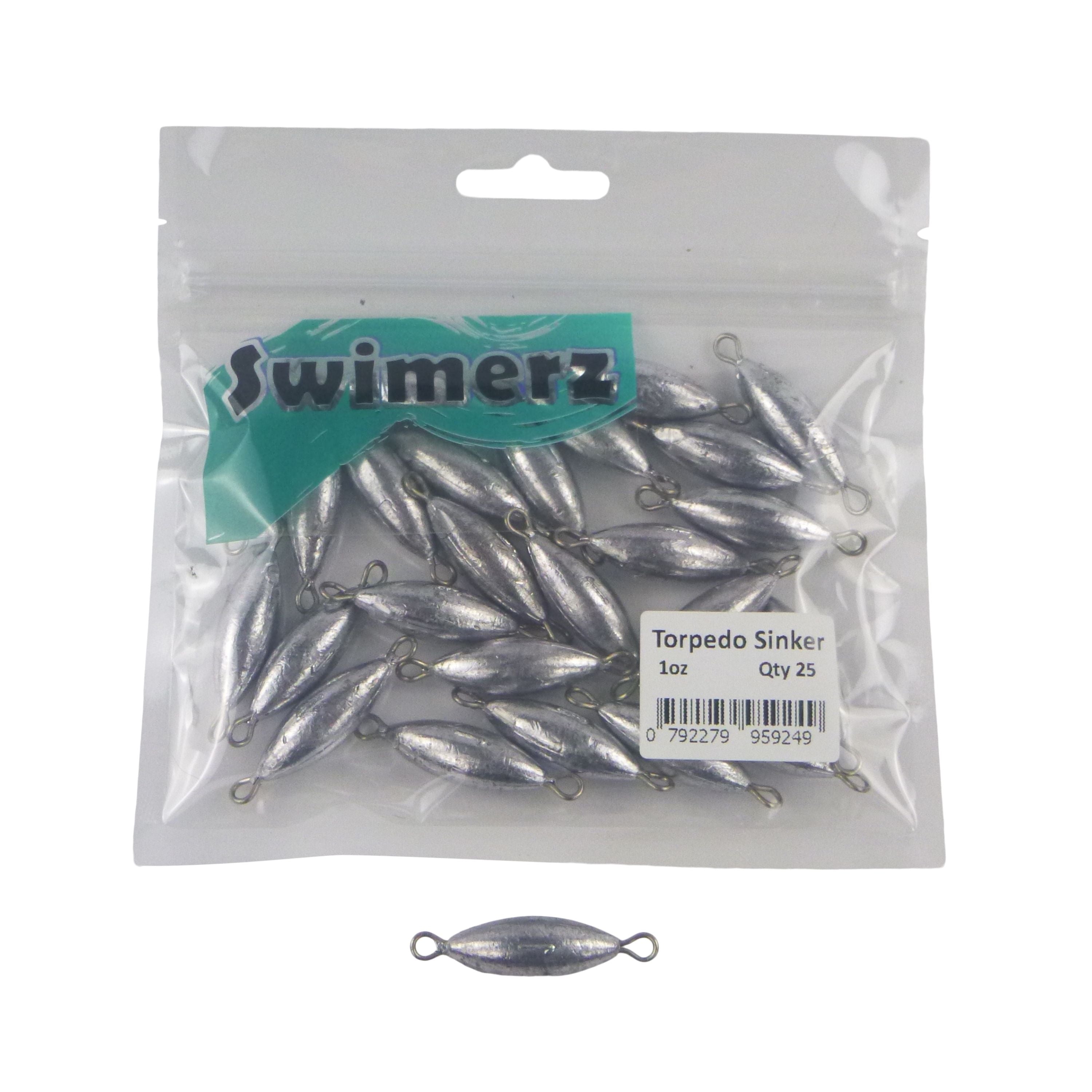 Swimerz 1oz Torpedo Trolling Sinker, Lead 25 Pack view 2